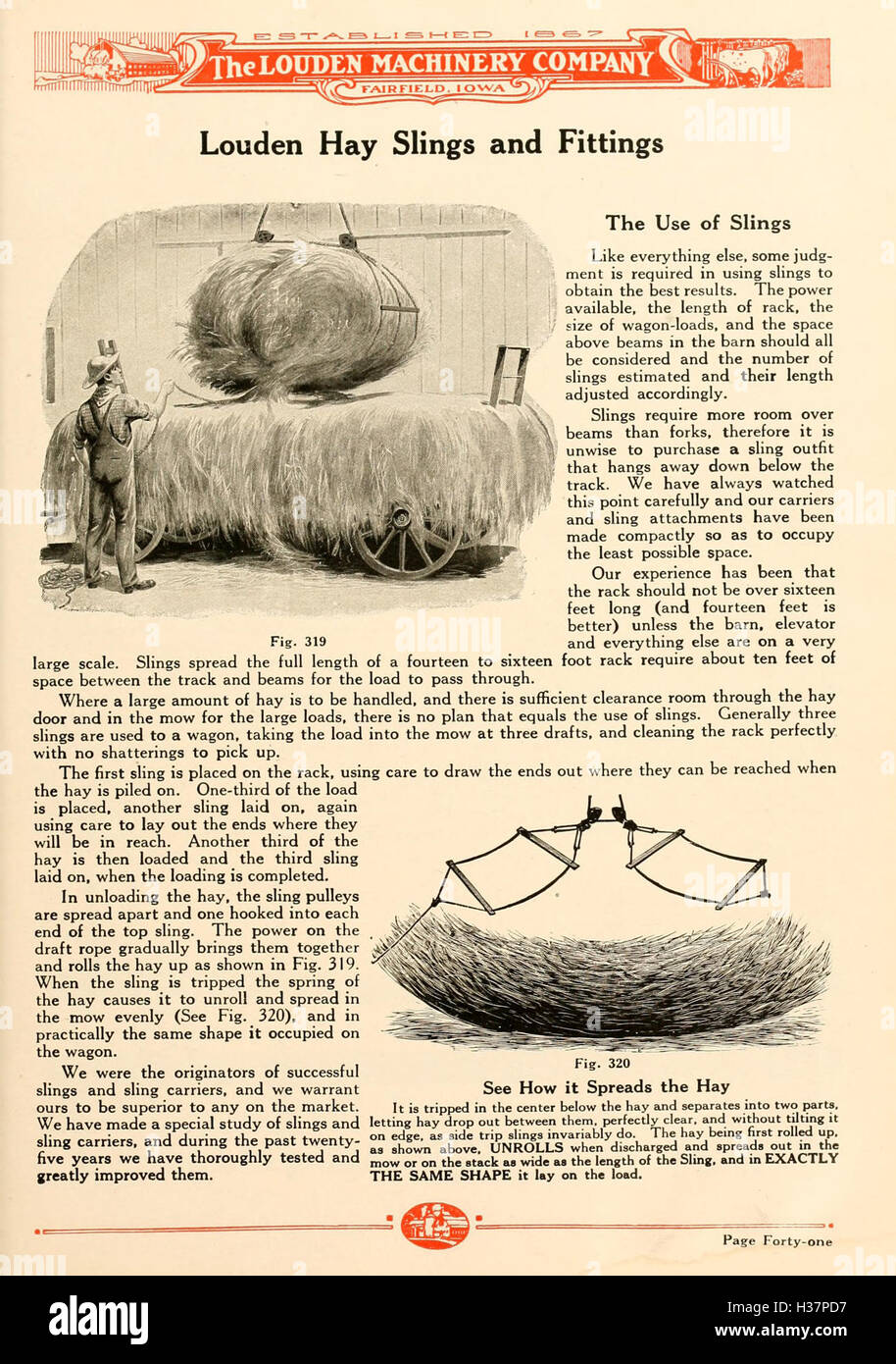 Cet article détaille divers équipements et quincaillerie agricoles, y compris les outils de déchargement de foin, les cintres de porte de grange et de garage, les accessoires de grange laitière, et d'autres machines agricoles essentielles. Il couvre également l'équipement comme les porte-canettes de lait, l'équipement d'écurie pour chevaux, les coupoles et les ventilateurs, ainsi que les drains et le matériel connexe. Banque D'Images