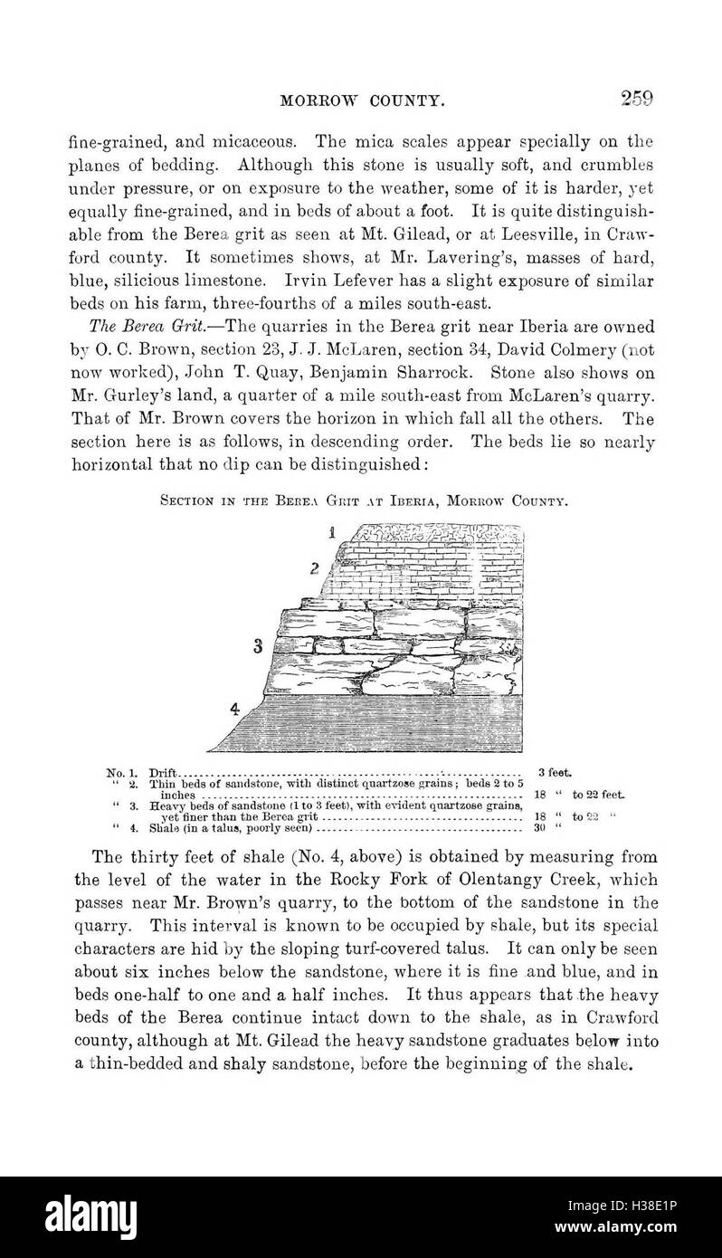 Rapport de la Commission géologique de l'Ohio BHL383 Banque D'Images