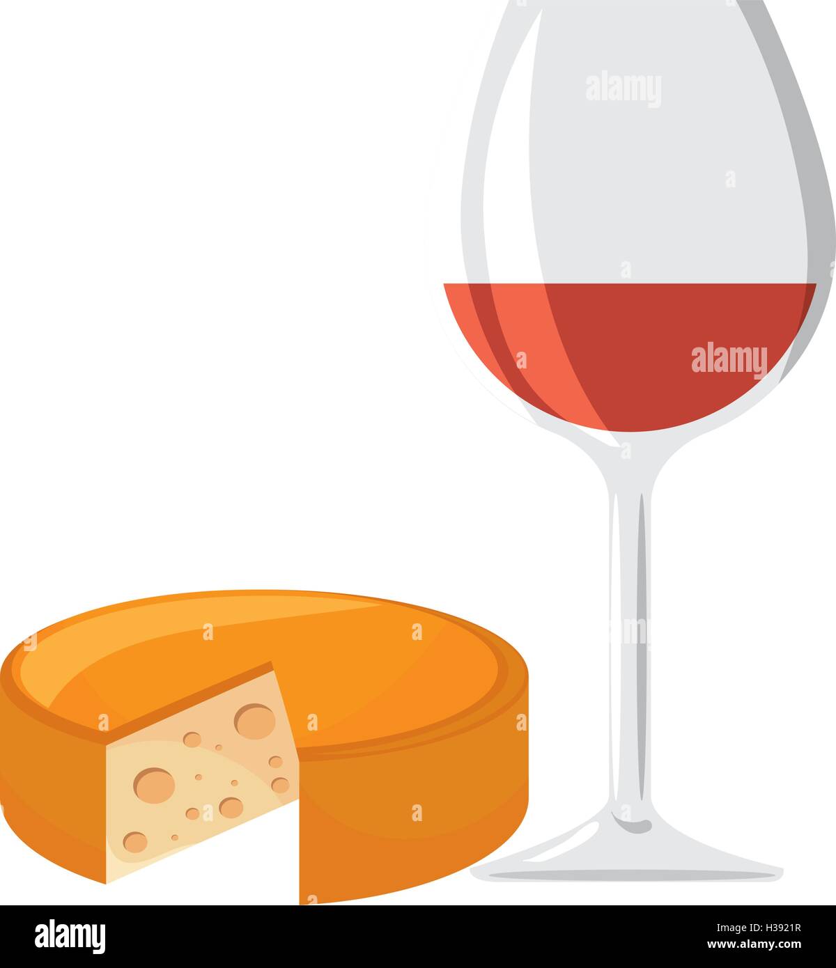 Coupe de vin et fromage Illustration de Vecteur