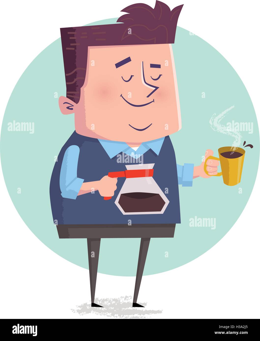 Homme d'affaires buvant du café pendant la pause Illustration de Vecteur