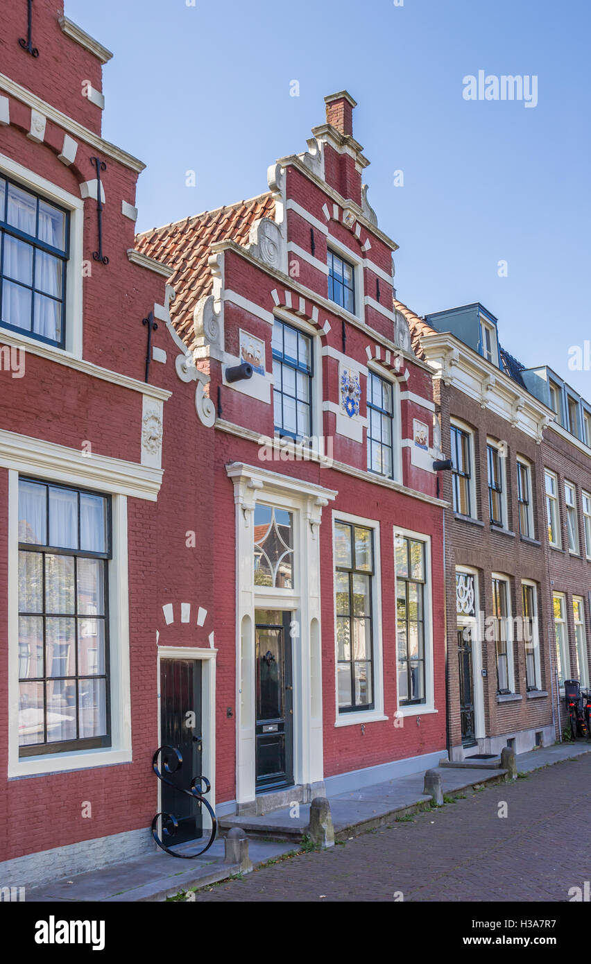 Maison rouge historique dans le centre d'Alkmaar, Pays-Bas Banque D'Images
