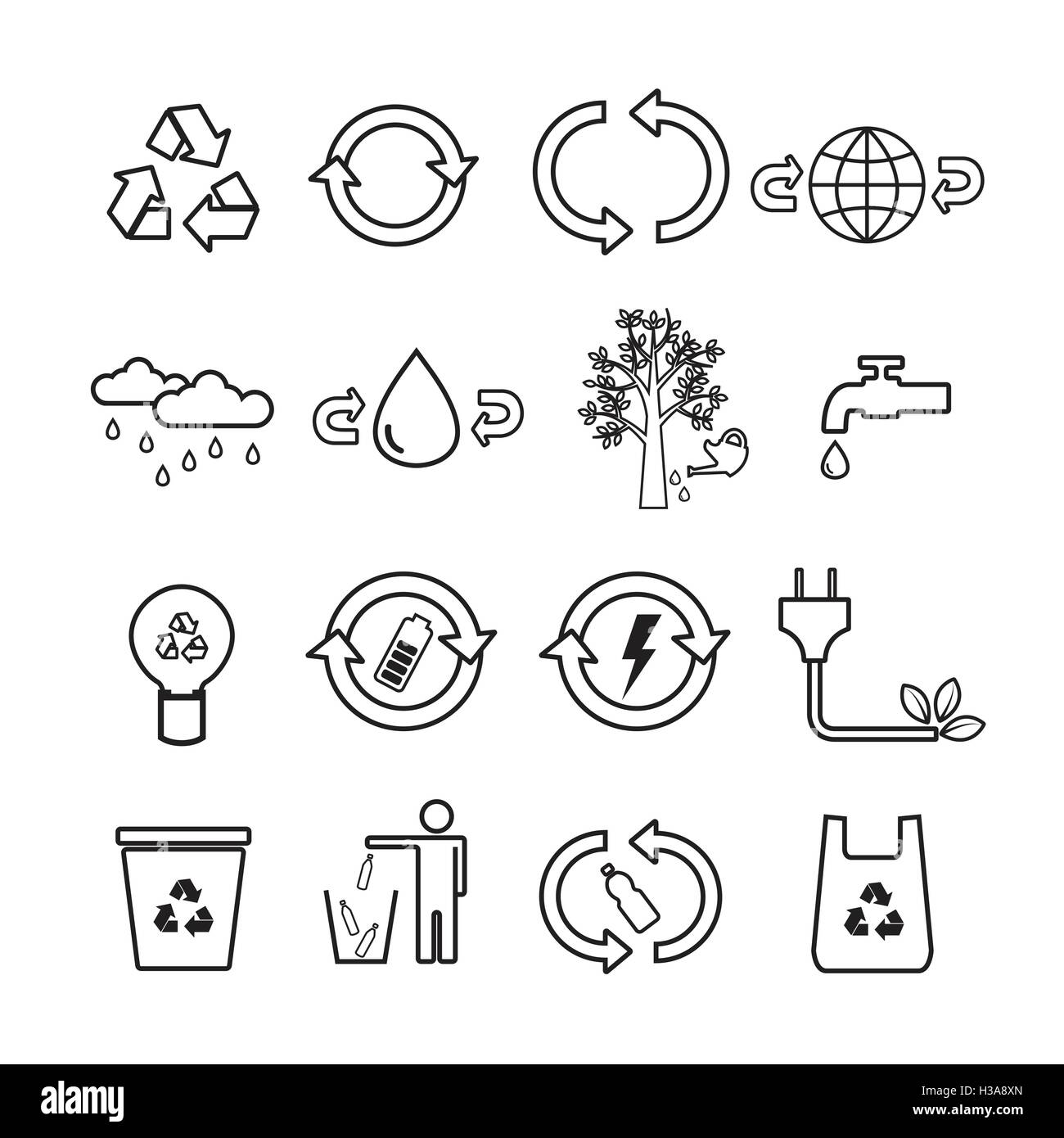 Sauver la Terre, réduire vector set Illustration de Vecteur