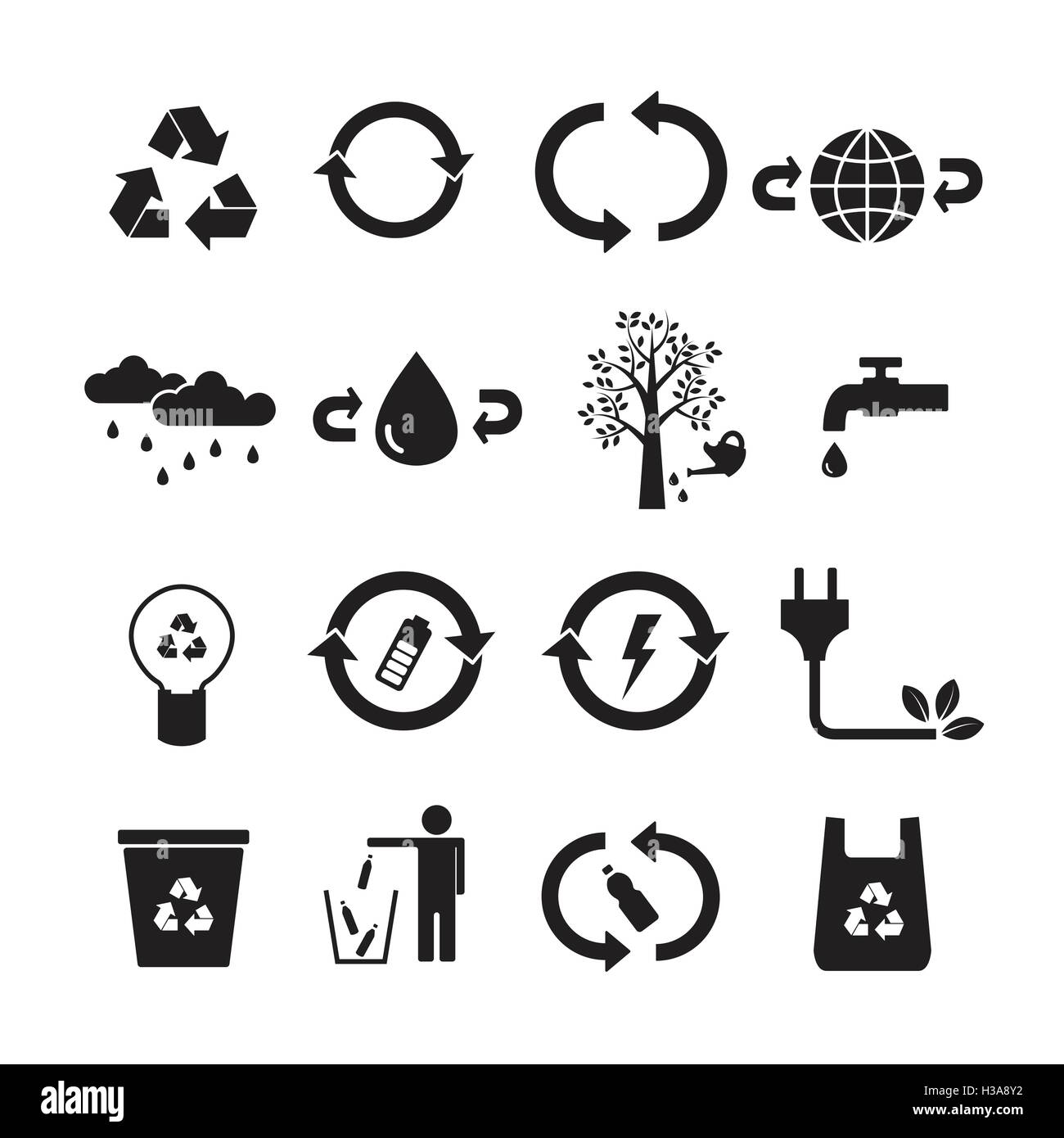 Sauver la Terre, réduire vector set Illustration de Vecteur