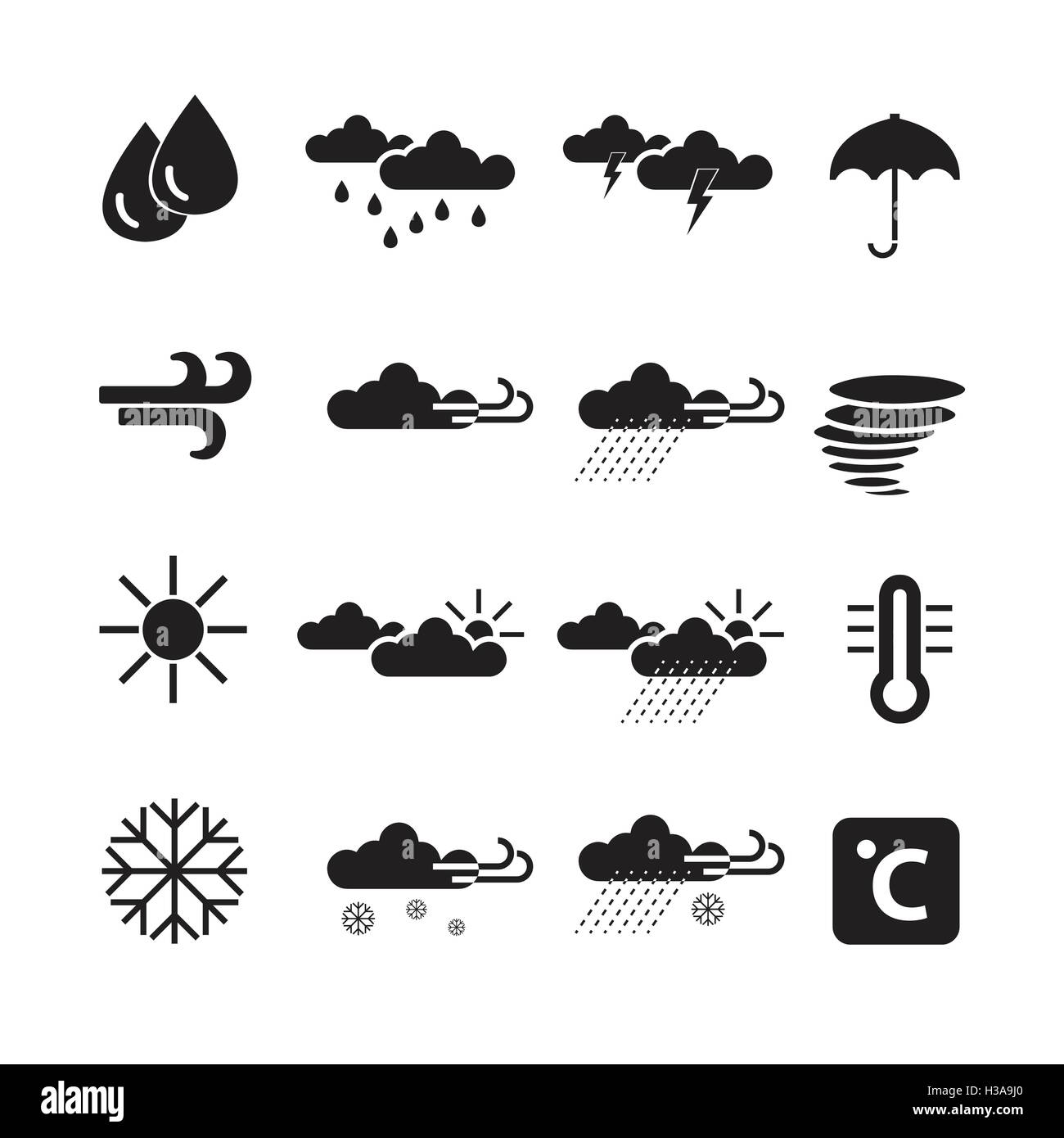 Vecteur météo,icon set Illustration de Vecteur