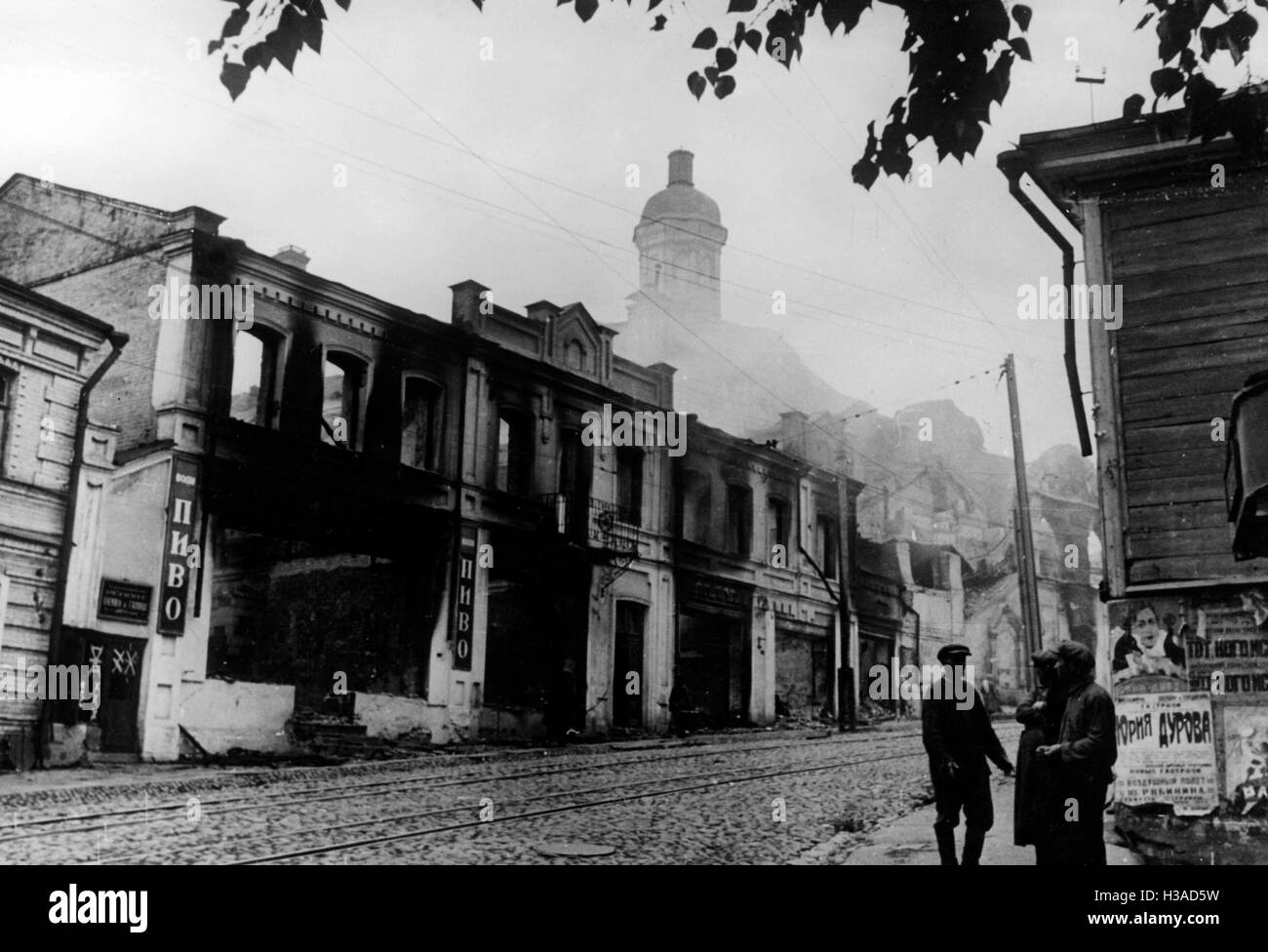 Smolensk après avoir été prise par la Wehrmacht, 1941 Banque D'Images