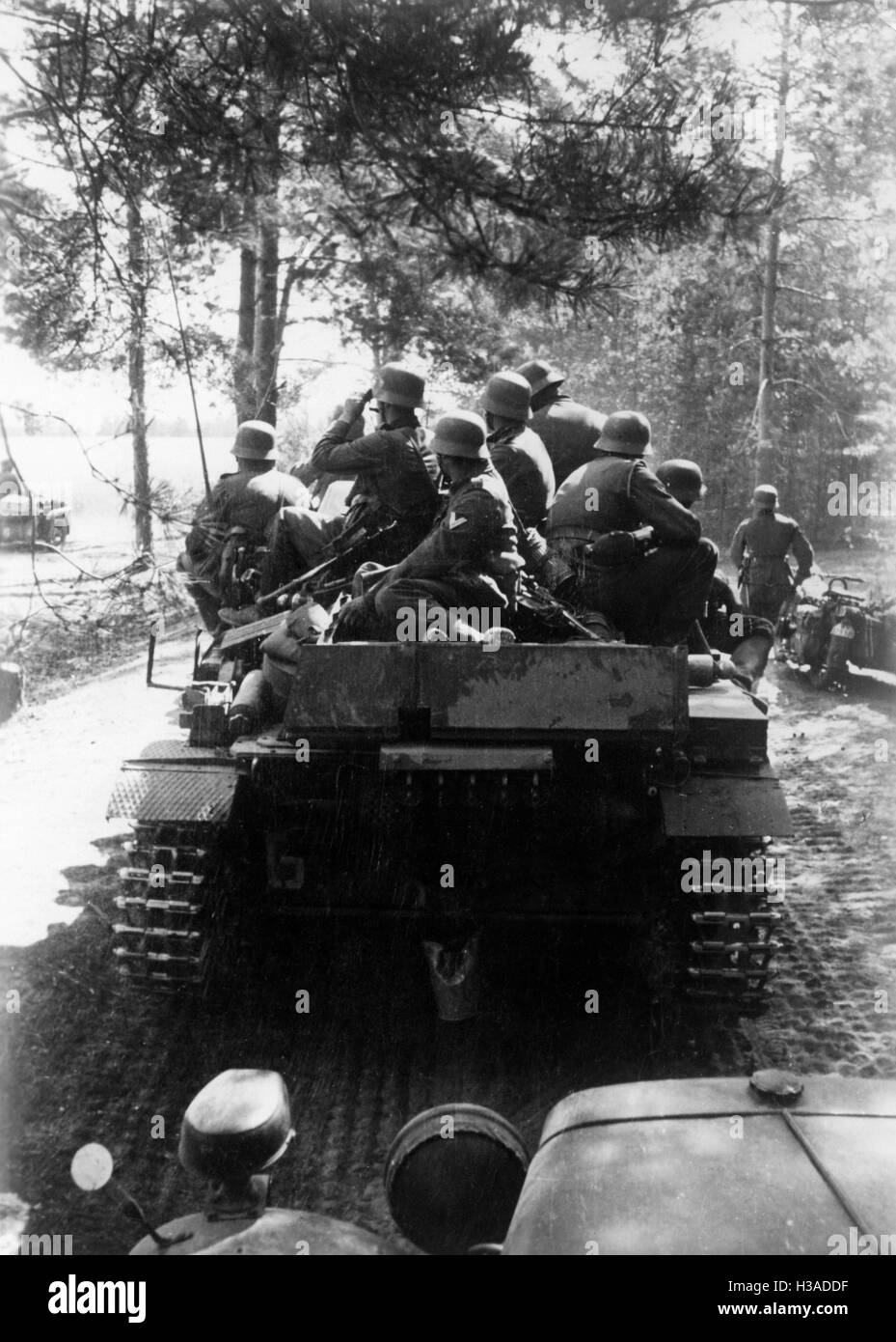 Automoteur allemand avec des armes d'infanterie à cheval, 1941 Banque D'Images