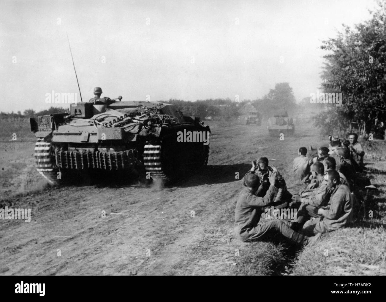 Canon automoteur allemand sur le front de l'Est, 1941 Banque D'Images