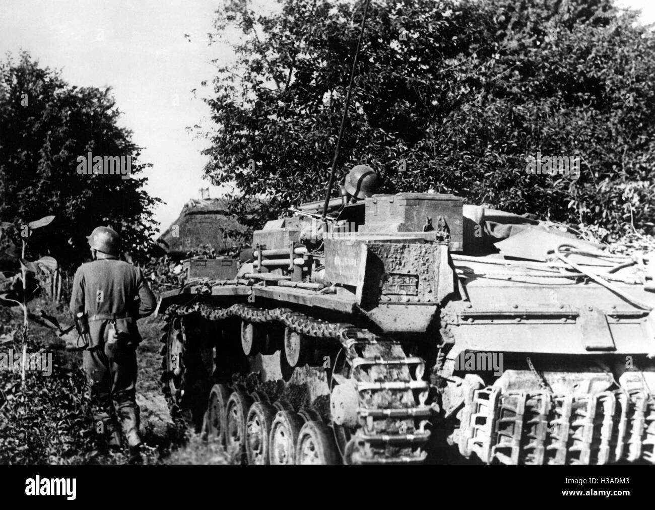 Canon automoteur allemand sur le front de l'Est, 1941 Banque D'Images