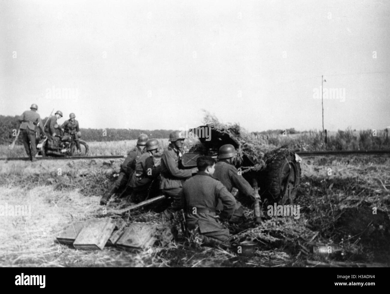 L'infanterie allemande avec anti-char sur le front de l'Est, 1941 Banque D'Images