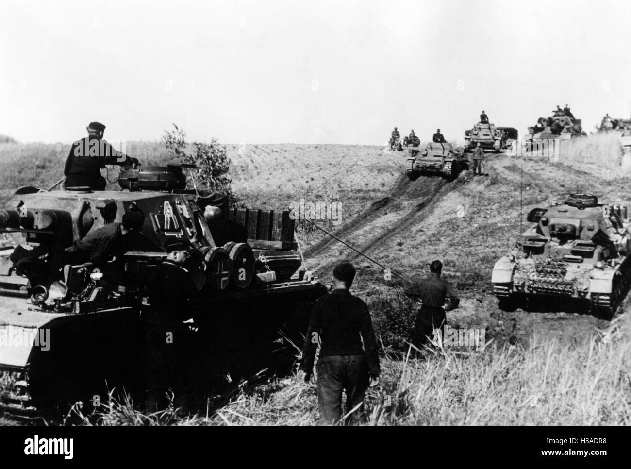 Unité blindée allemande sur le front de l'Est, 1941 Banque D'Images