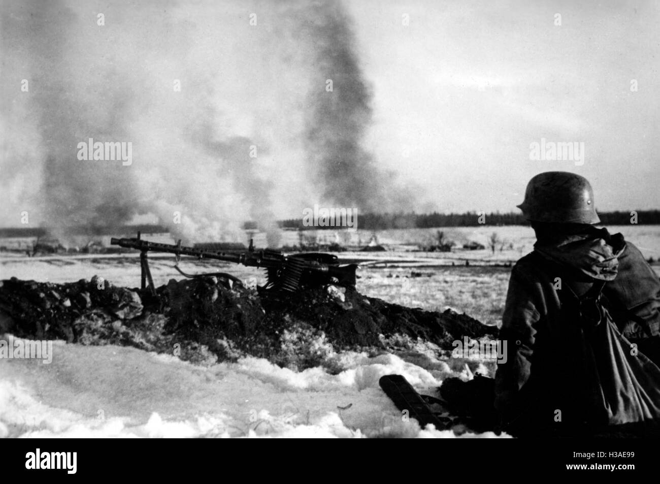 Arrière-garde allemande pendant la retraite sur le front de l'Est, 1943 Banque D'Images