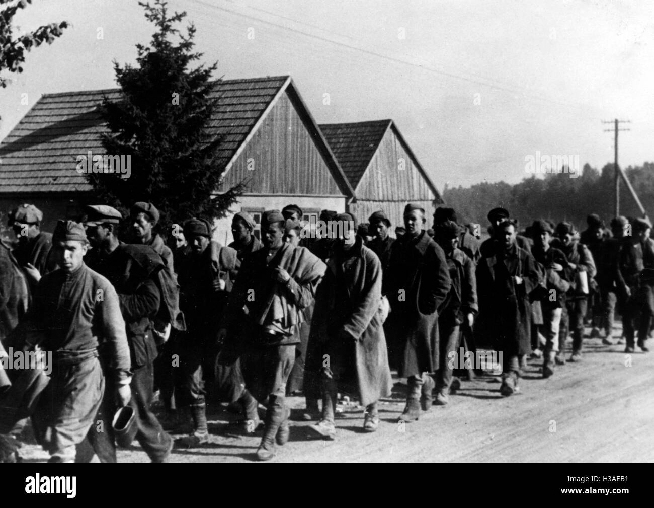 Prisonniers de guerre russes dans la tête de Courlande, 1944 Banque D'Images