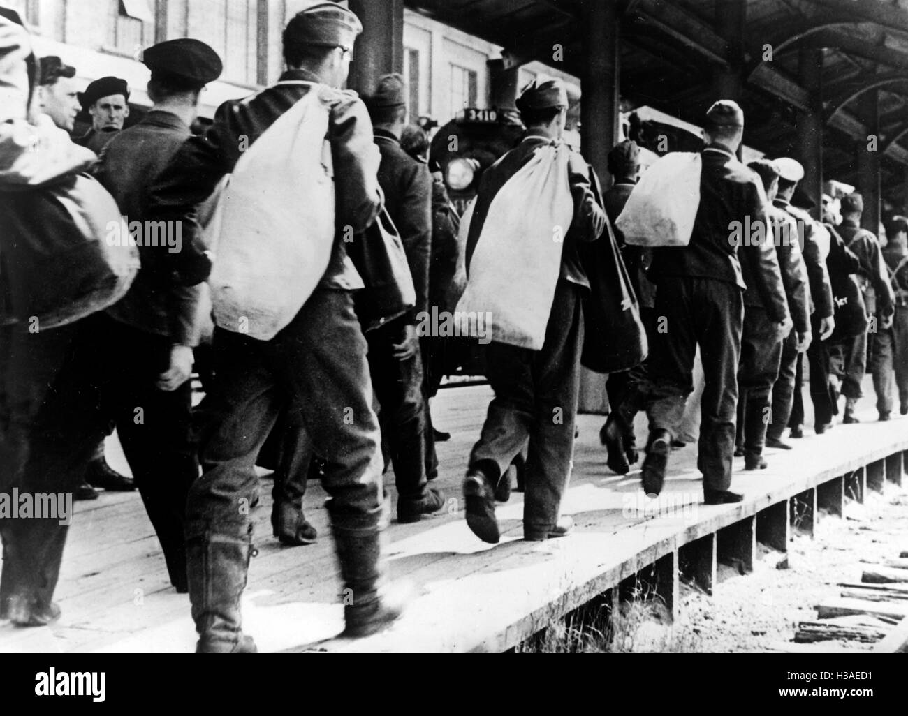 Prisonniers de guerre allemands au Canada, 1940 Banque D'Images