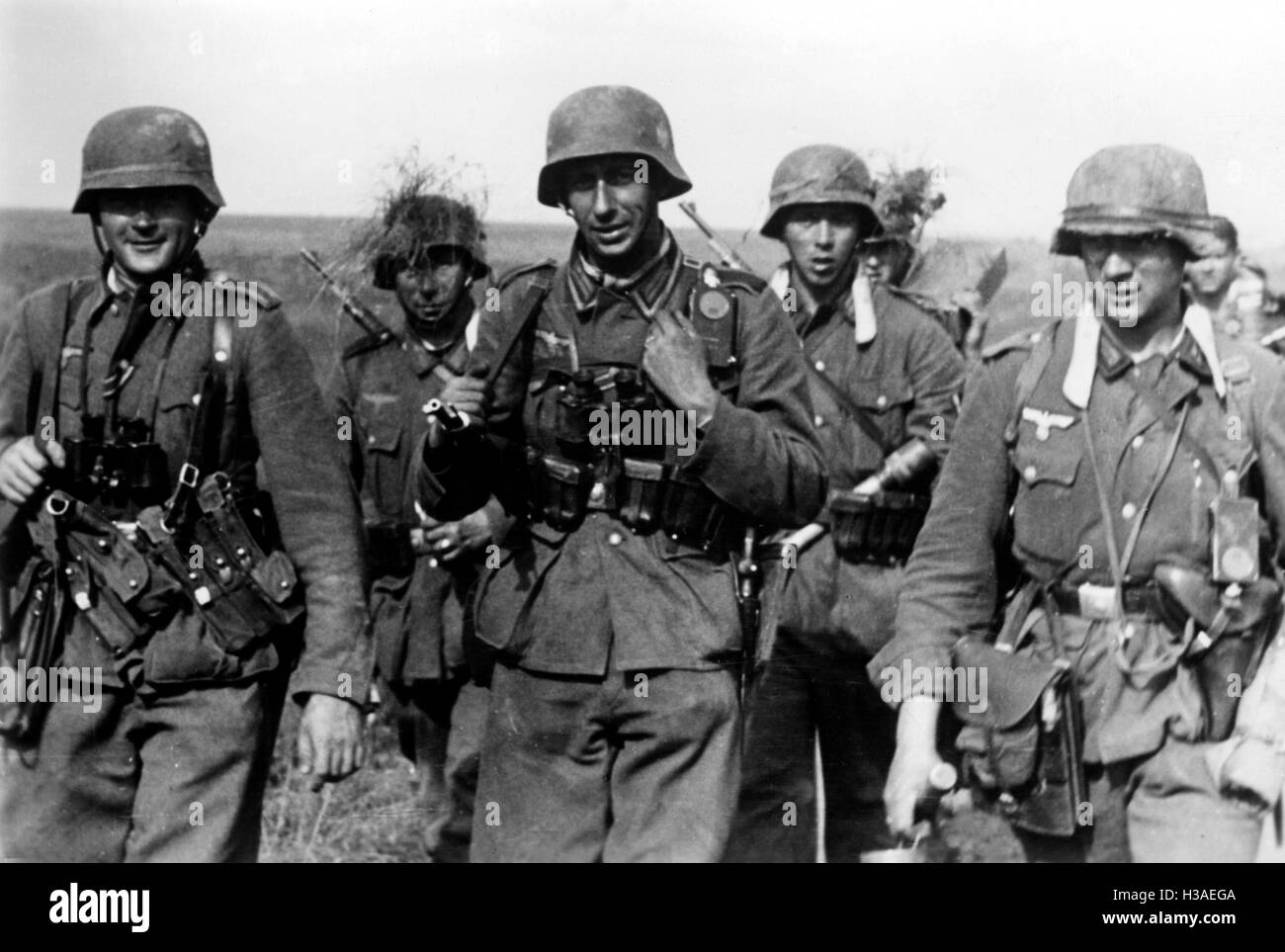 Les fantassins allemands mars au sud du front de l'Est, Juin 1942 Banque D'Images