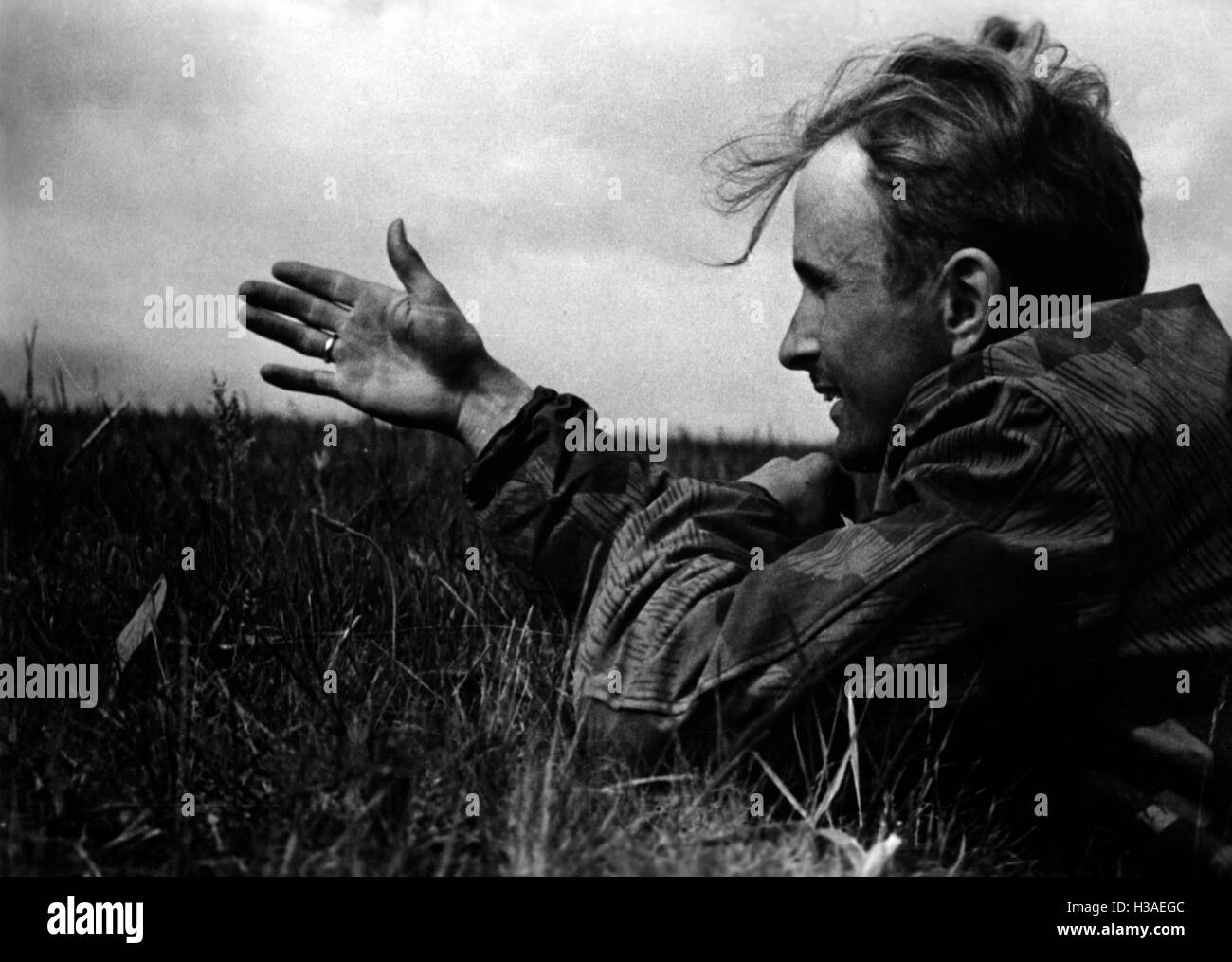 Soldat allemand au sud du front de l'Est, mai 1942 Banque D'Images