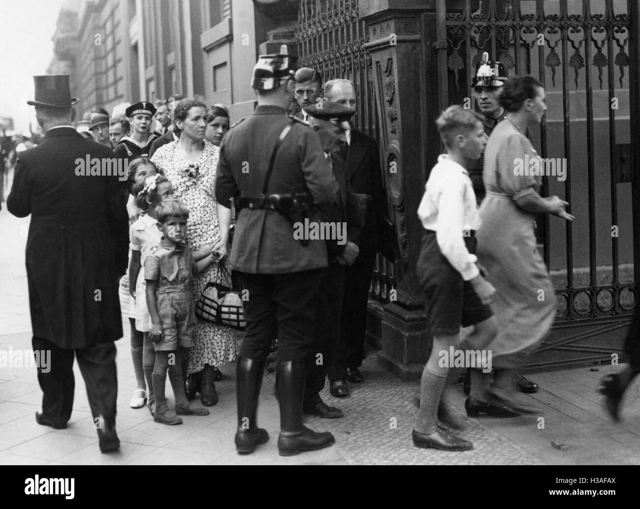 Condoléances suite à la mort de Paul von Hindenburg dans la Palais Présidentiel de Berlin, 1934 Banque D'Images