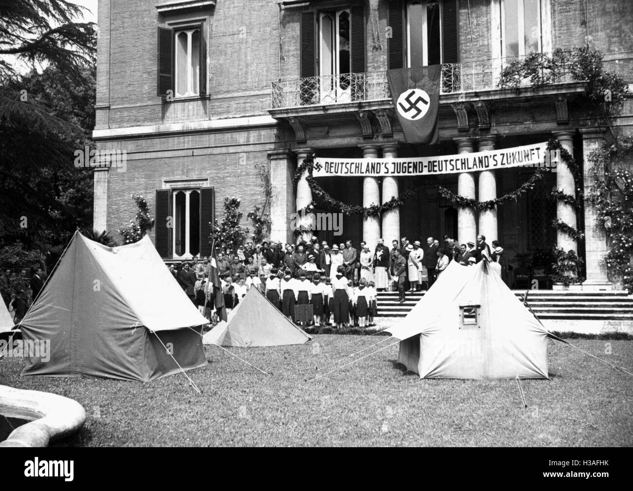 Ouverture de la HJ youth centre à Rome, 1934 Banque D'Images