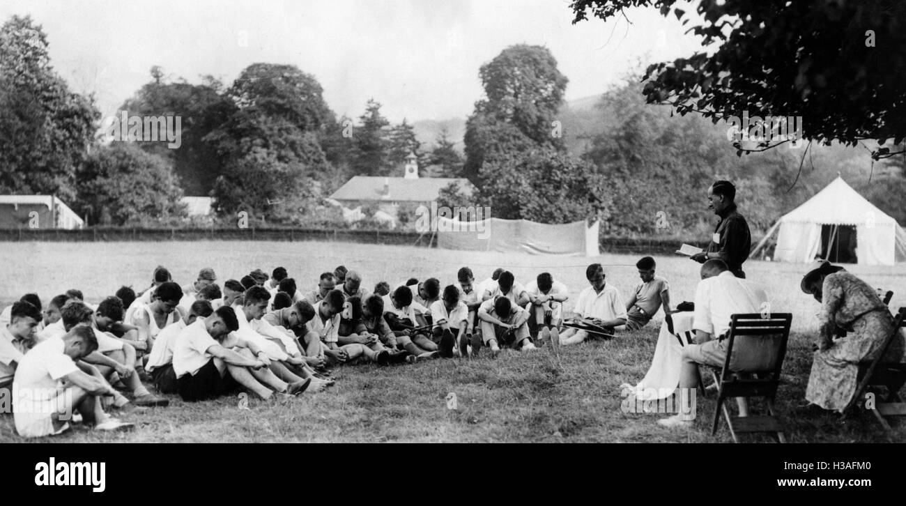 Camp de jeunes Français-Allemand à Surrey, 1935 Banque D'Images