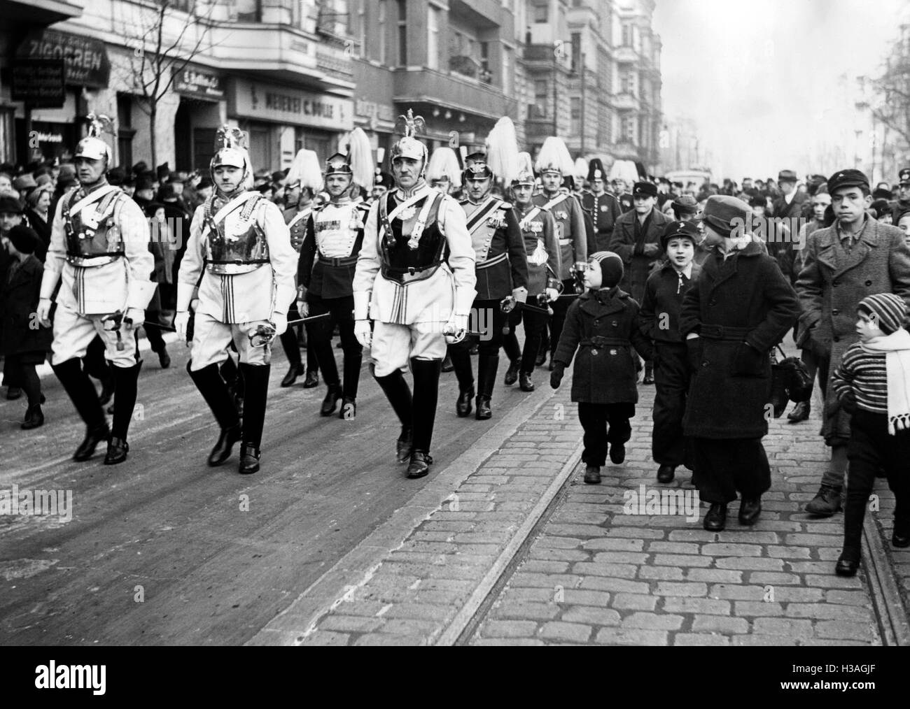 Reichskriegerbund Nazi membres en uniforme de la garde, 1942 Banque D'Images