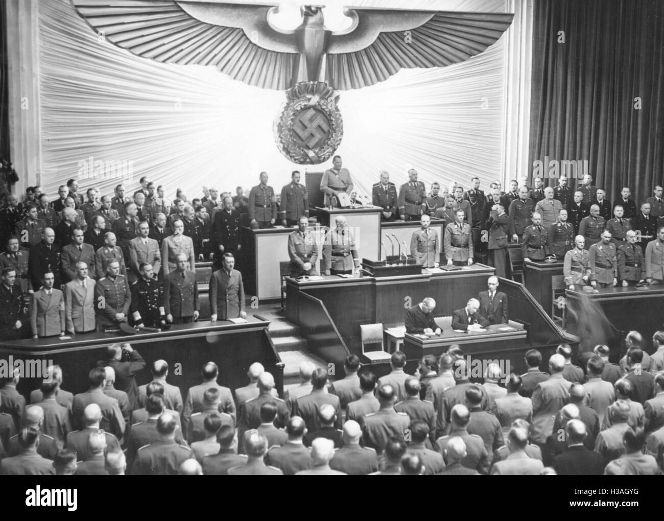 Dans la session du Reichstag Kroll Opera House de Berlin, 1942 Banque D'Images
