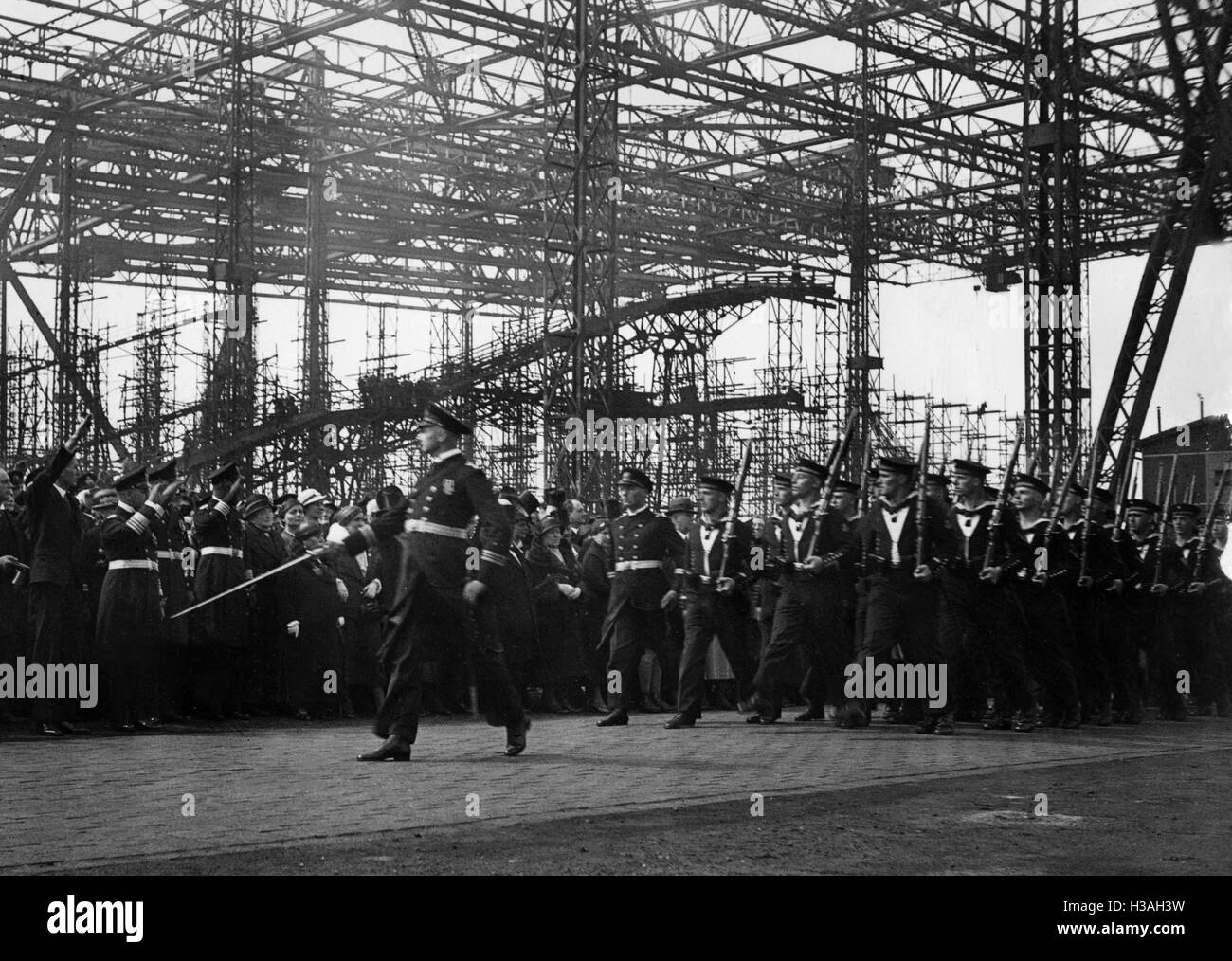 'Parade pour le lancement de la ''Gorch Fock I'', 1933' Banque D'Images