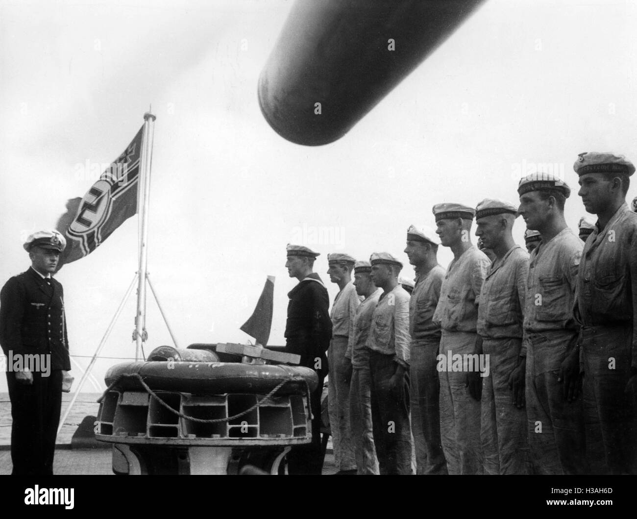 Des soldats de la Kriegsmarine à un matin par appel nominal, 1939 Banque D'Images