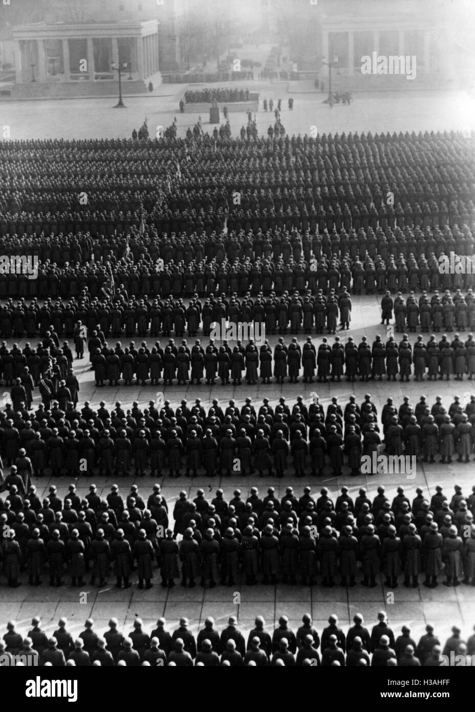 L'Assermentation des recrues à l'Koenigsplatz à Munich, 1938 Banque D'Images