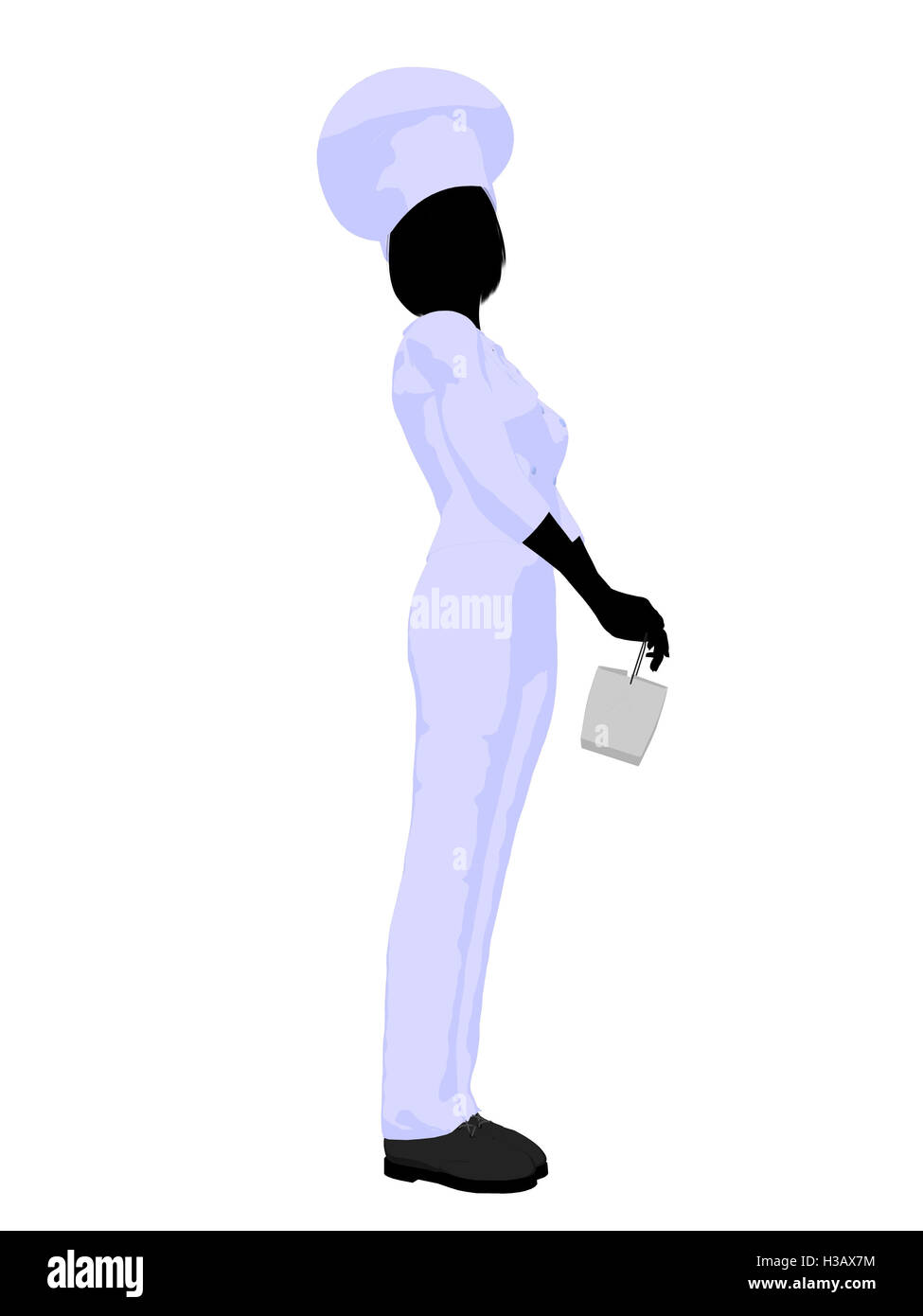 Femme chef Art Illustration Silhouette Banque D'Images