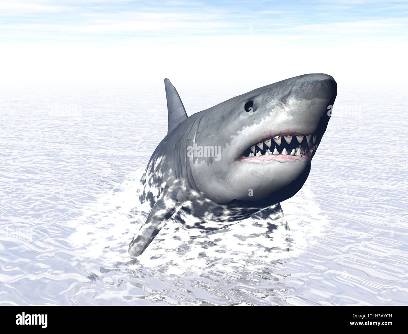 Shark attack - 3D render Banque D'Images