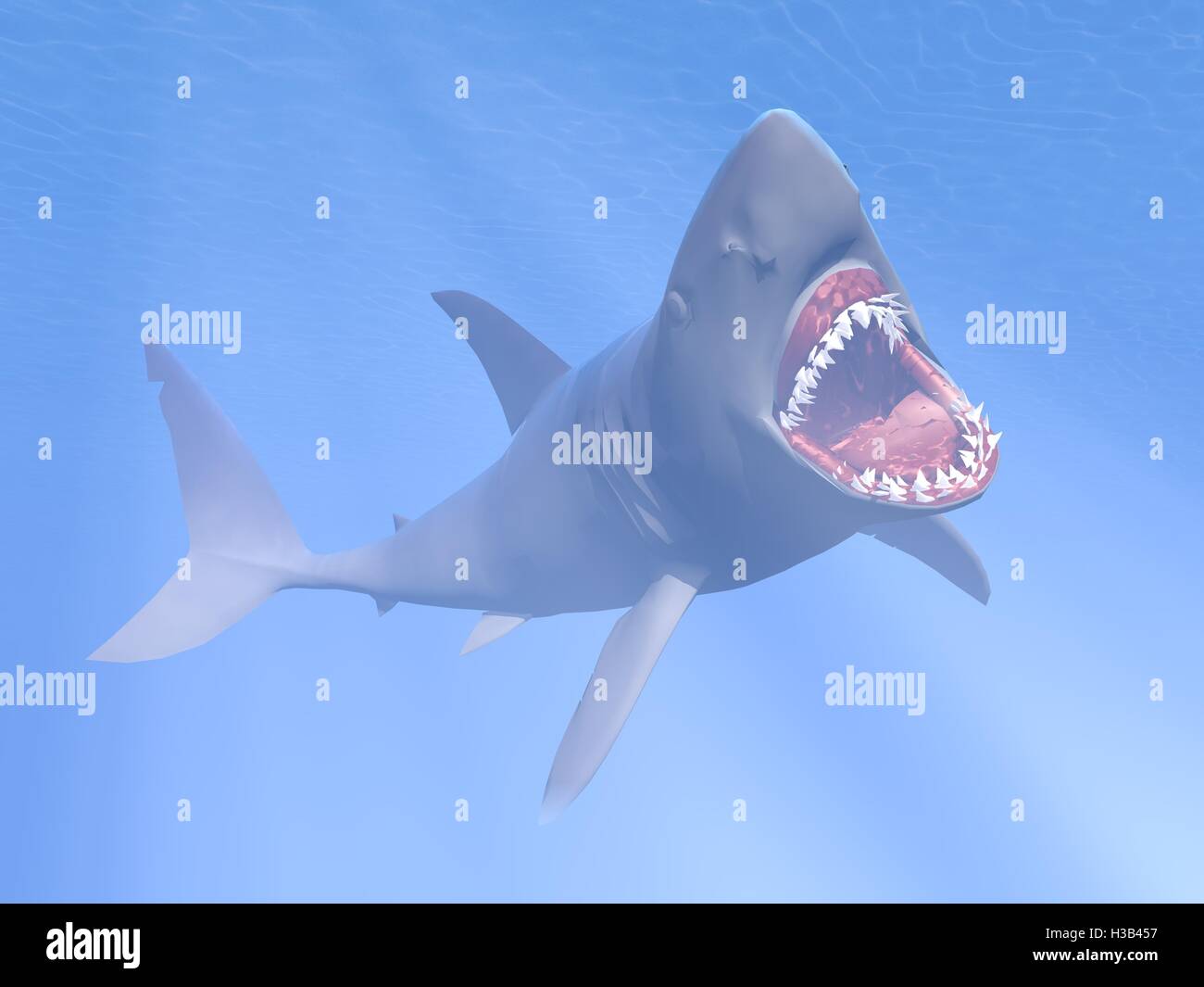 Shark attack - 3D render Banque D'Images