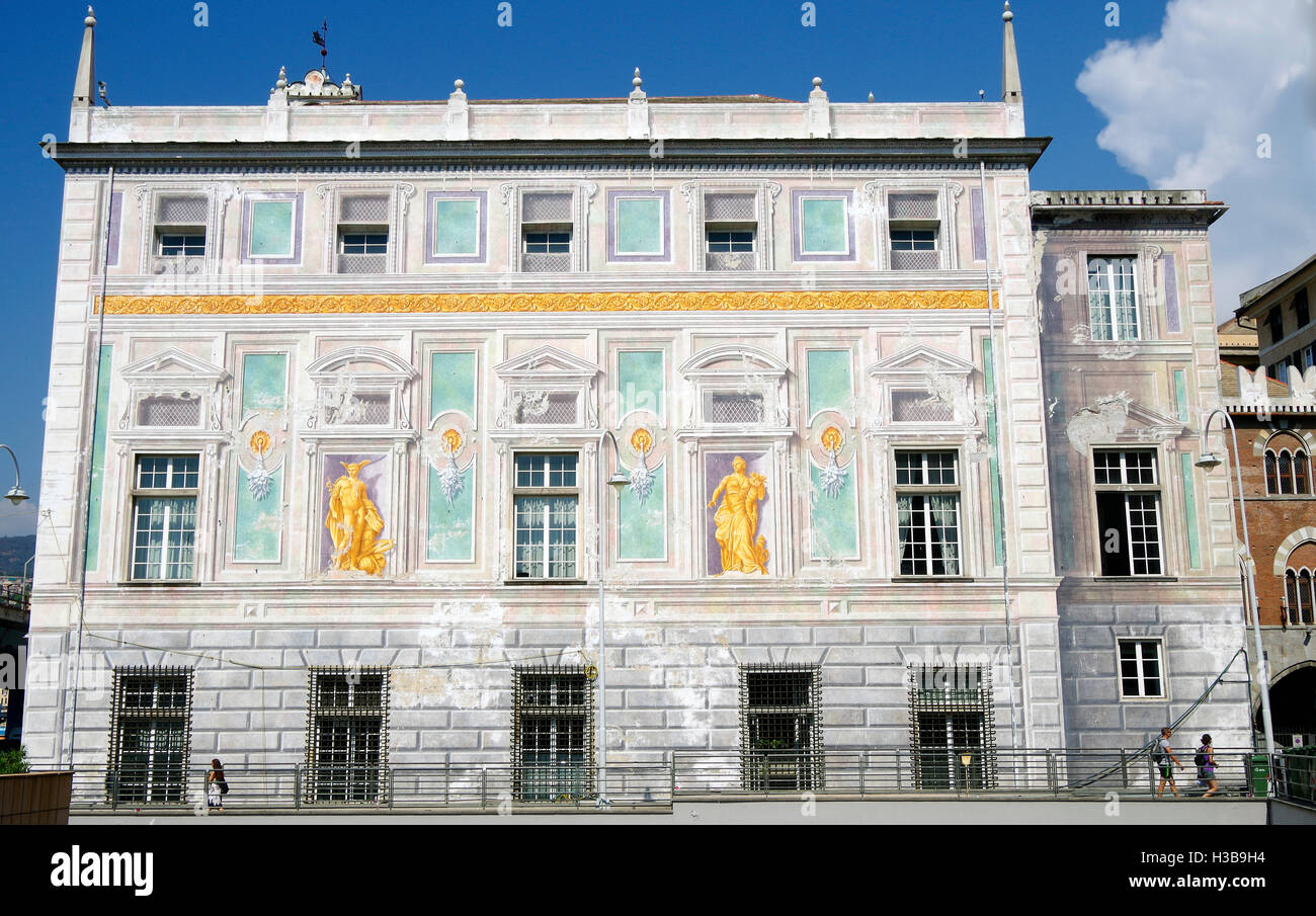 Gênes, Italie, le Palazzo San Giorgio, construit 1260 Banque D'Images