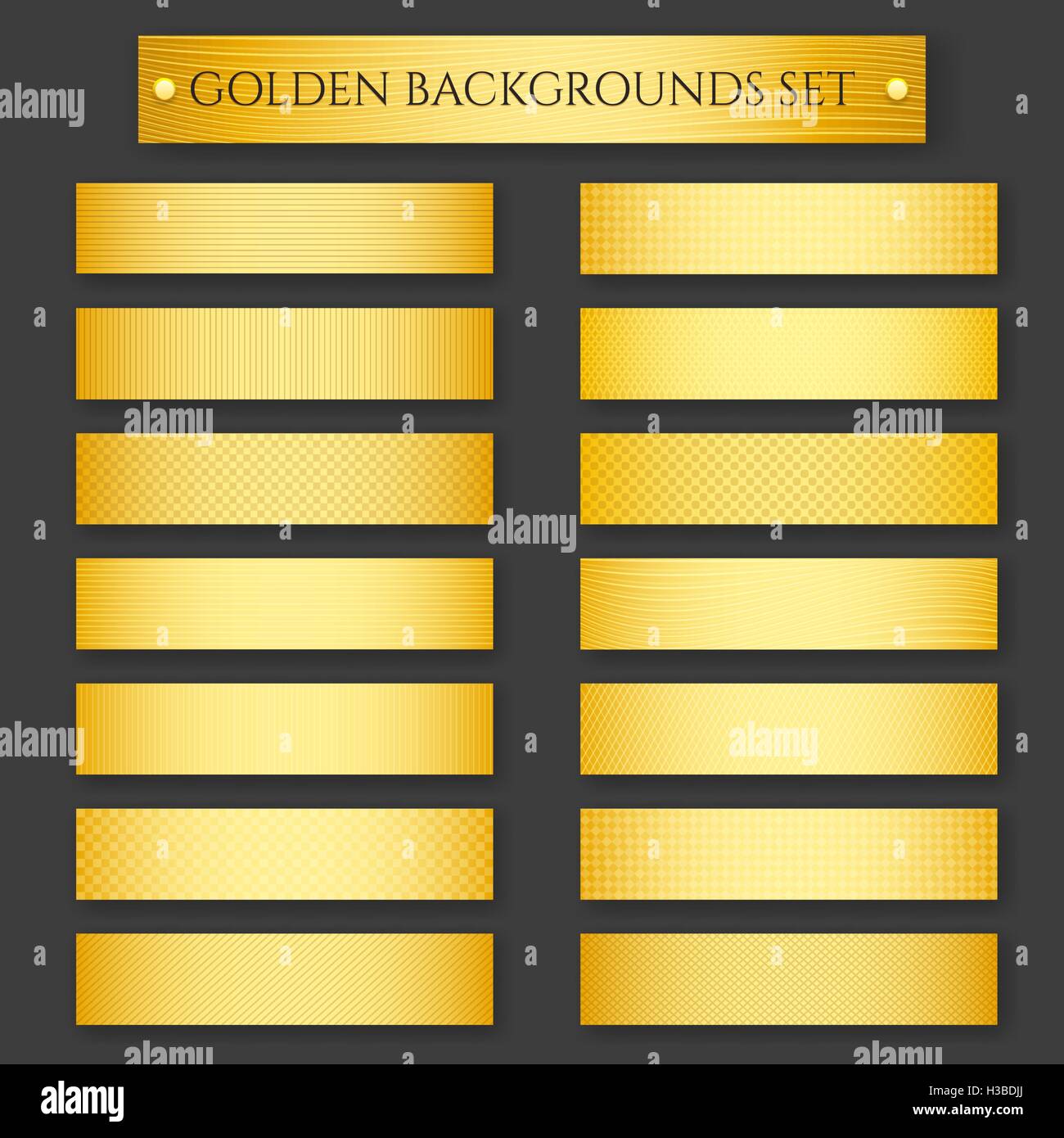 Ensemble de métal doré. Vector illustration. Illustration de Vecteur