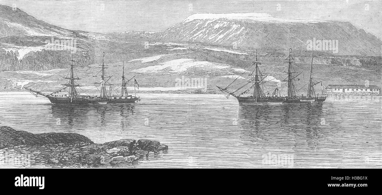 Le Groenland l'alerte et de découverte dans le port de Godhavn, Soirée Disco 1875. Le graphique Banque D'Images