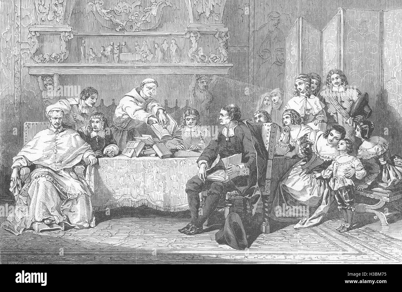 Controverse religieuse religieuse à l'époque de Louis XIV en 1849. L'Illustrated London News Banque D'Images