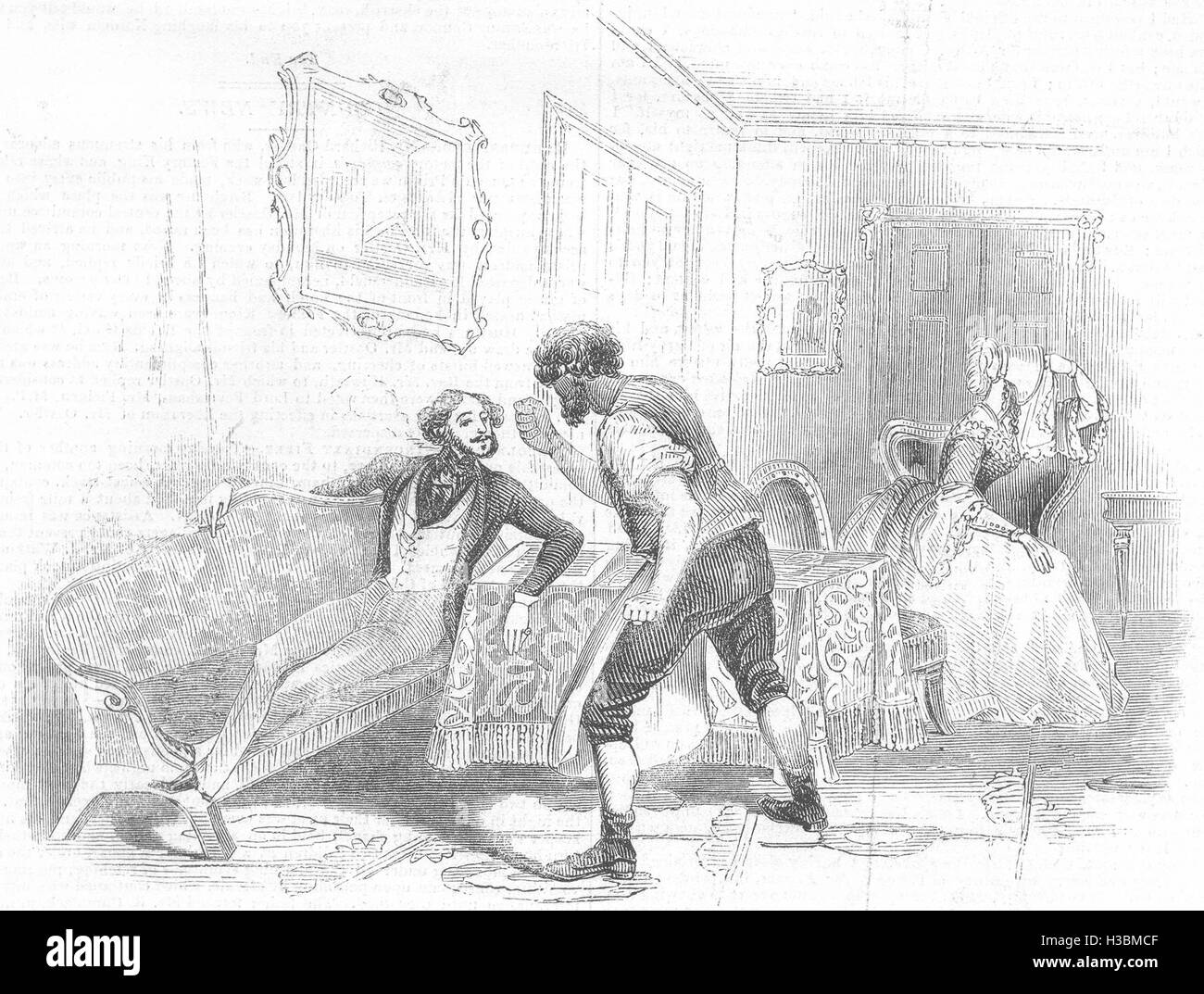 Scène de Londres utilisé jusqu'à l'Haymarket Theatre en 1844. L'Illustrated London News Banque D'Images