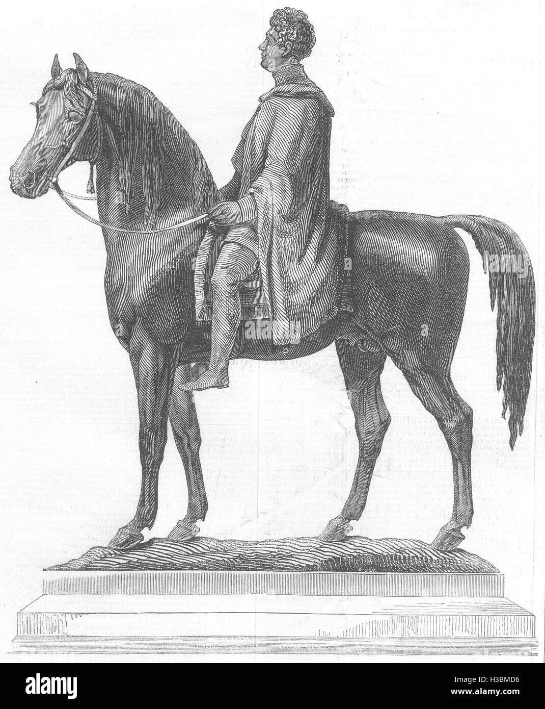 La Statue de Chantrey LONDRES George IV, 1844 Trafalgar-Square. L'Illustrated London News Banque D'Images