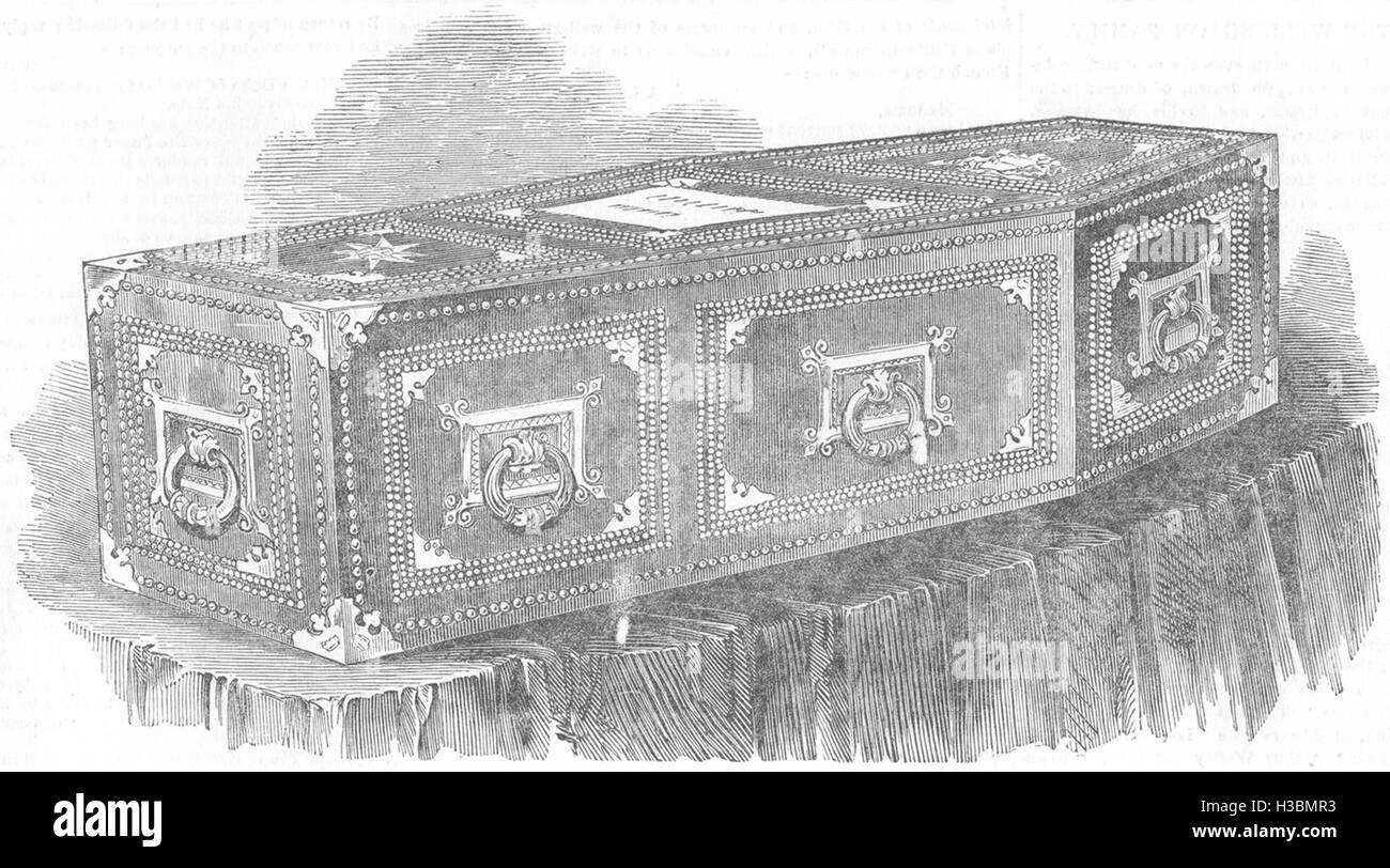 Le cercueil de la société Duc de Wellington en 1852. L'Illustrated London News Banque D'Images