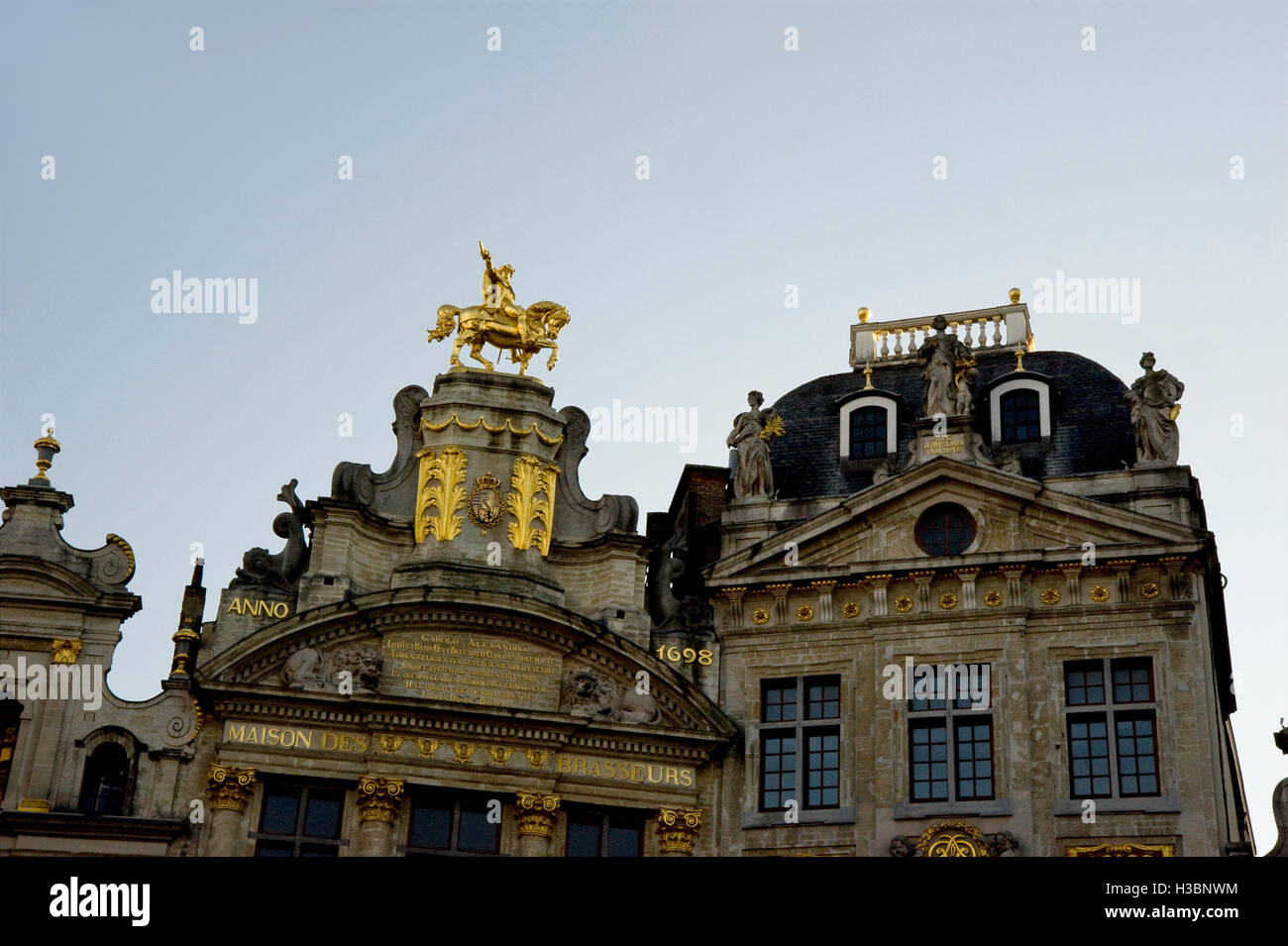 Détail architectural dans le centre-ville historique de Bruxelles Banque D'Images