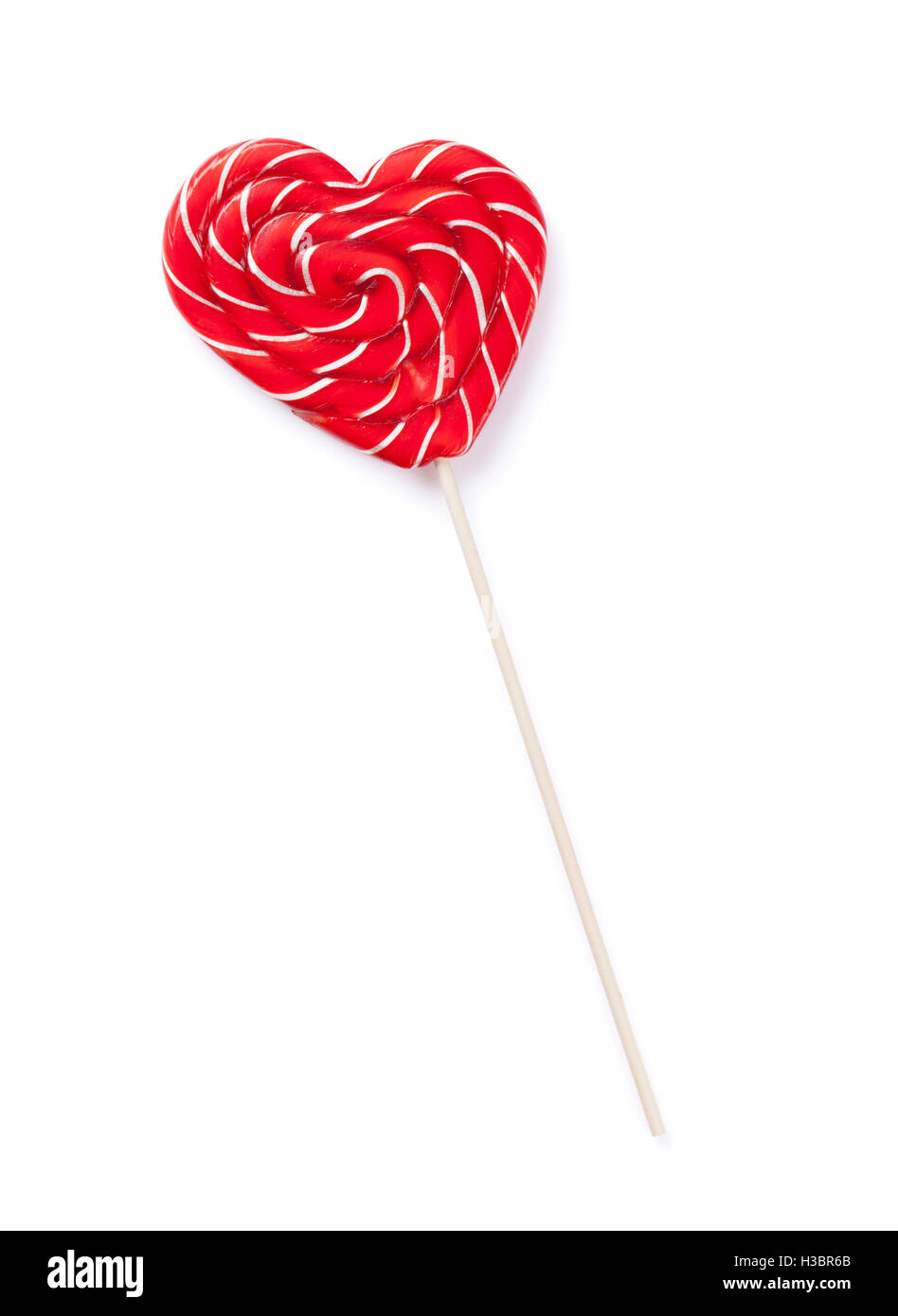 Candy heart lollipop. Isolé sur fond blanc Banque D'Images