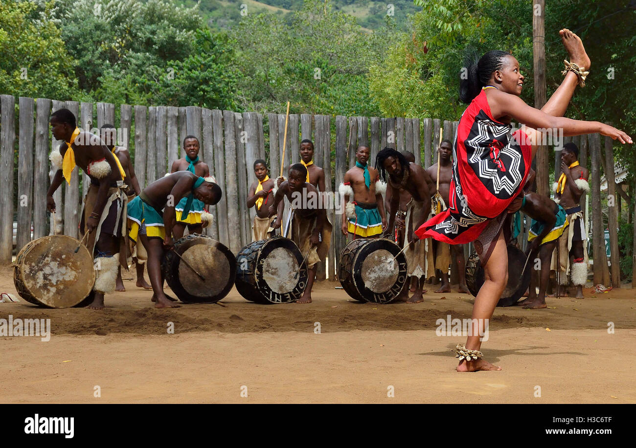 Swaziland troupe de danse swazi la sibhaca Banque de photographies et d ...