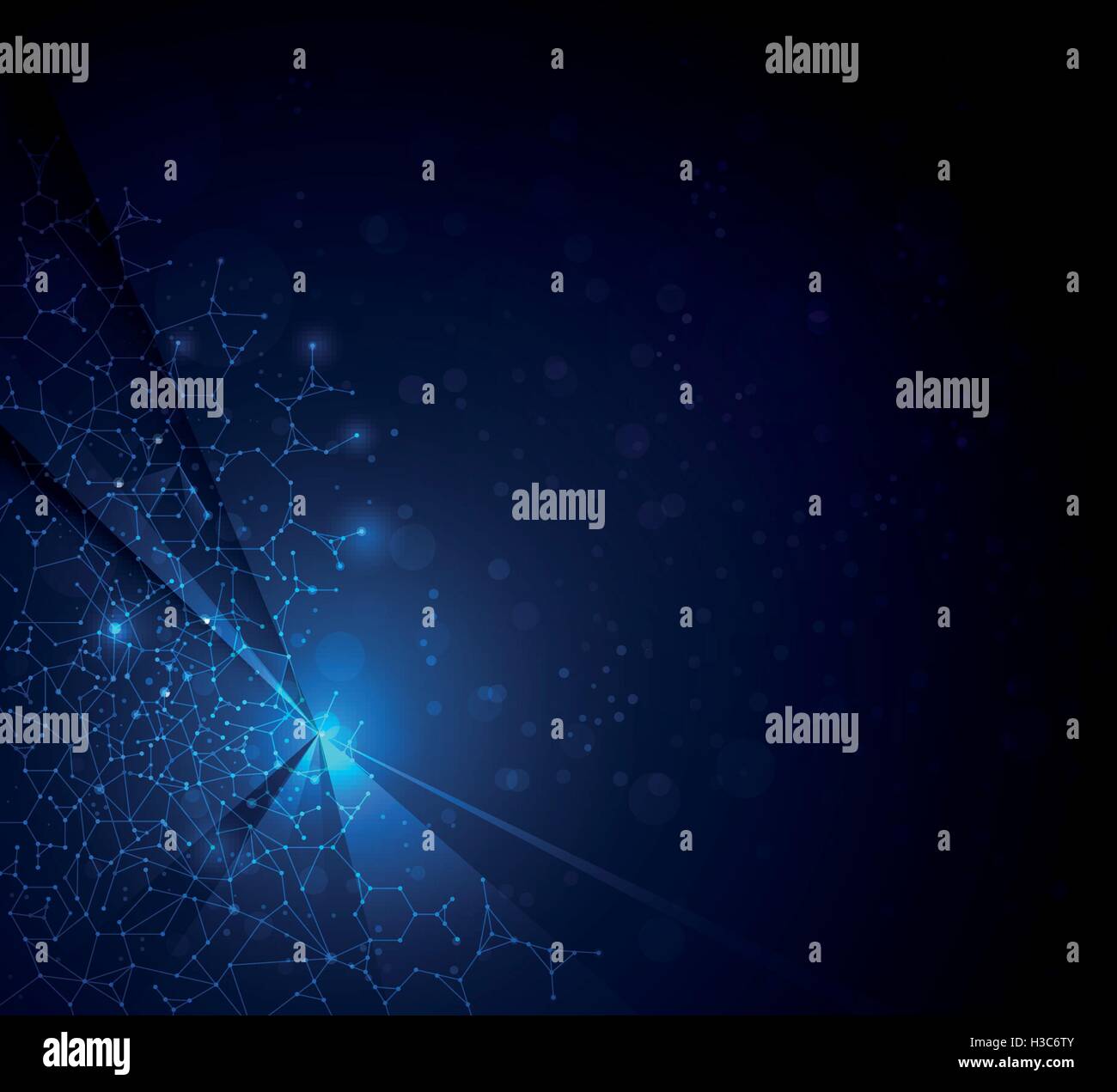 Abstract Vector background technologie futuriste - les molécules. Géométrique, polygonale, motif Triangle dans la molécule forme structure Illustration de Vecteur