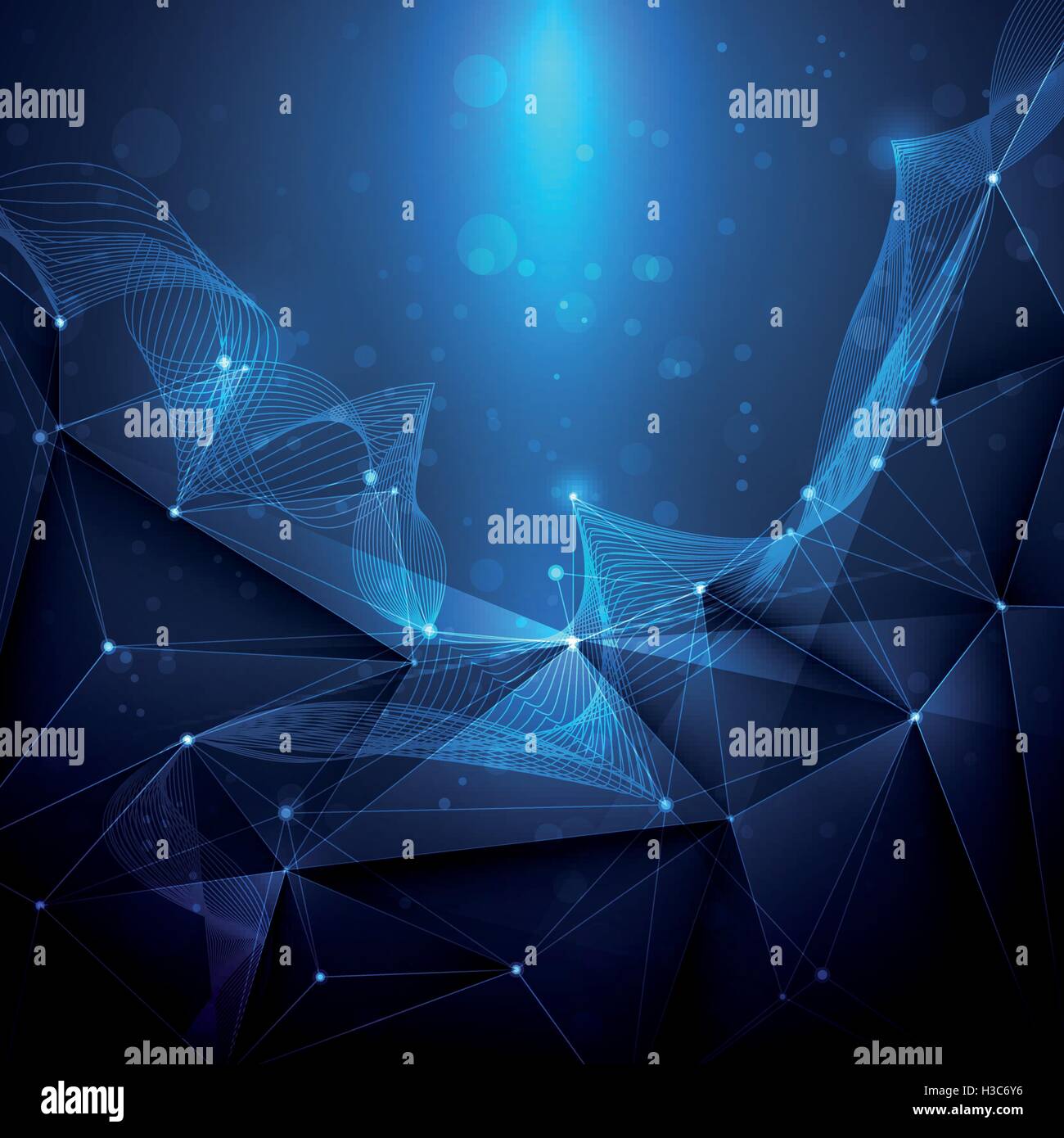 Abstract Vector background technologie futuriste - les molécules. Géométrique, polygonale, motif Triangle dans la molécule forme structure Illustration de Vecteur