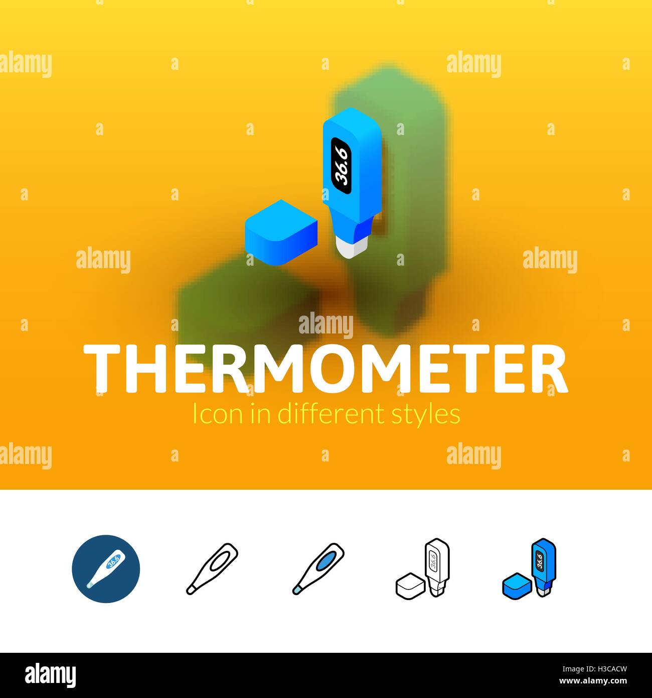 L'icône du thermomètre dans un style différent Illustration de Vecteur