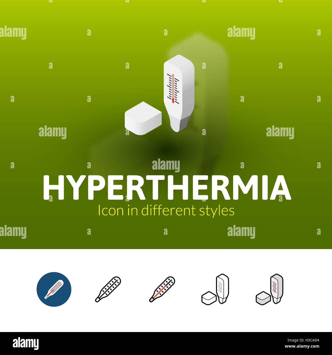 L'icône de l'hyperthermie dans un style différent Illustration de Vecteur