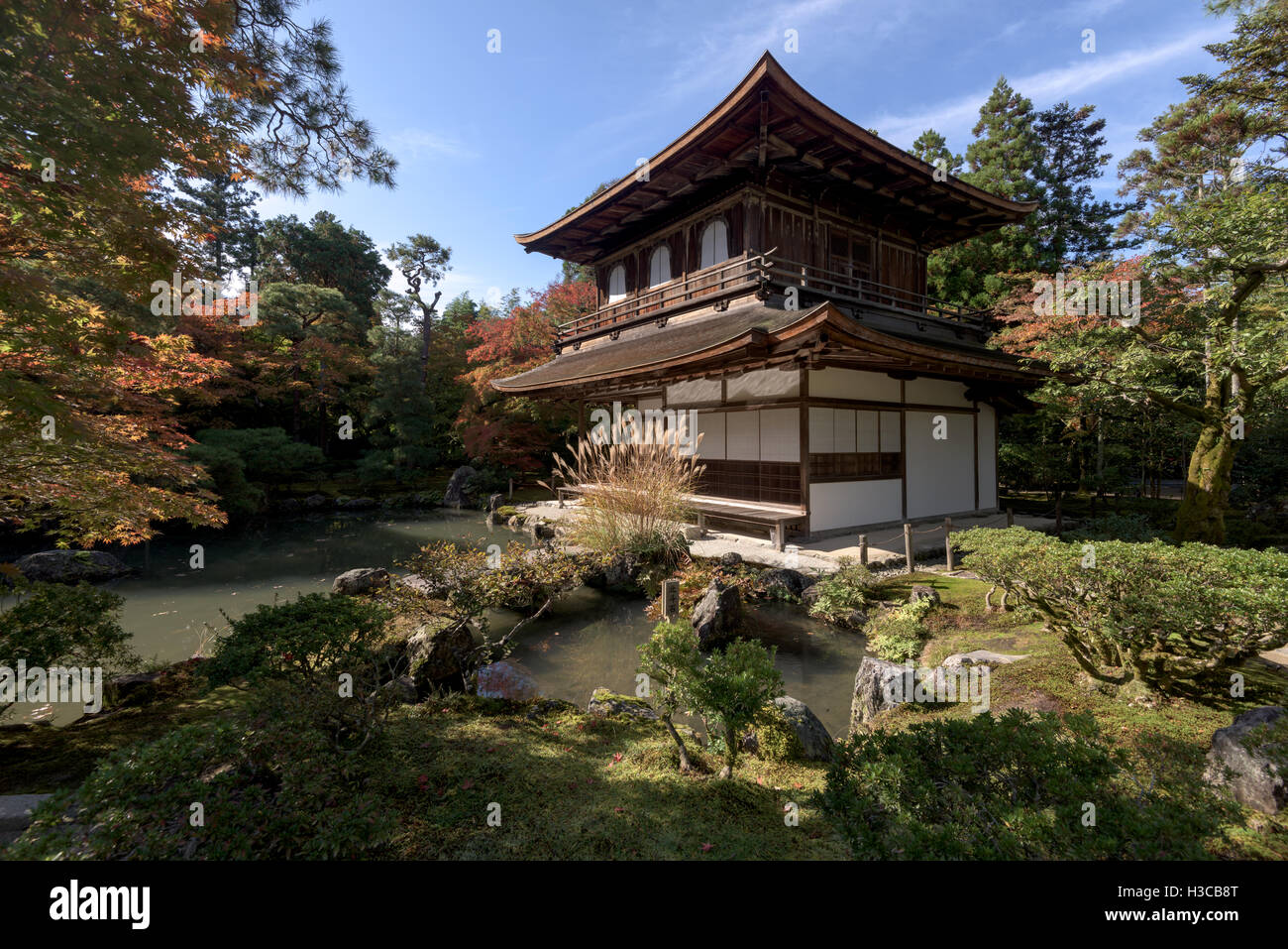 Kyoto, Japon - Nov 11, 2015 : Ginkaku-ji, également connu comme le Temple du pavillon d'argent, Kyoto, Kansai, Japon. Banque D'Images