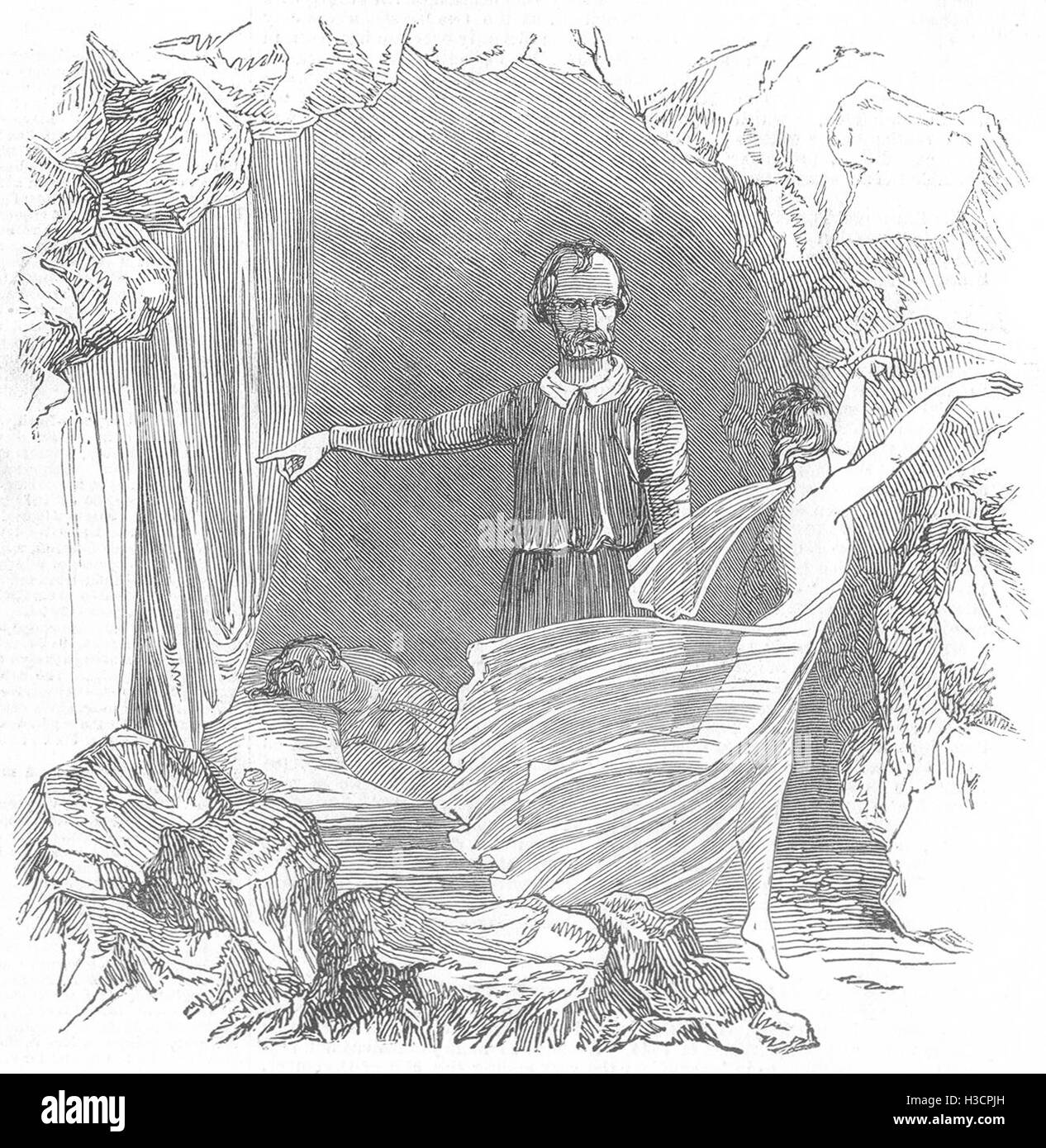 Covent Garden Theatre de Shakespeare à l'histoire de Prospero, 1847. L'Illustrated London News Banque D'Images