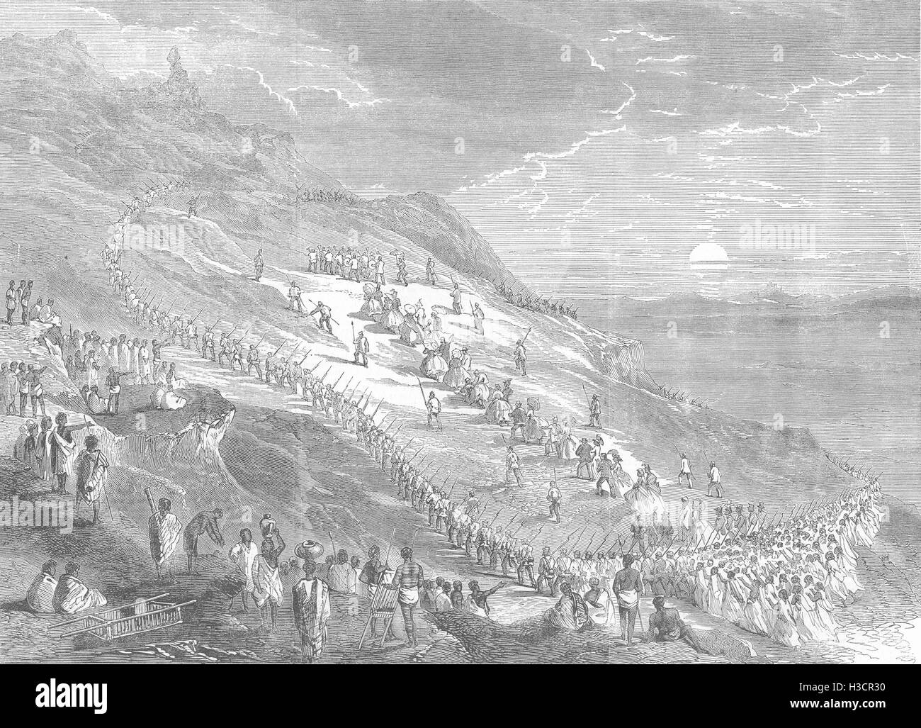 MADAGASCAR Défilé de King & Tribunal d'exécution sol, Ambohipotsi 1863. L'Illustrated London News Banque D'Images