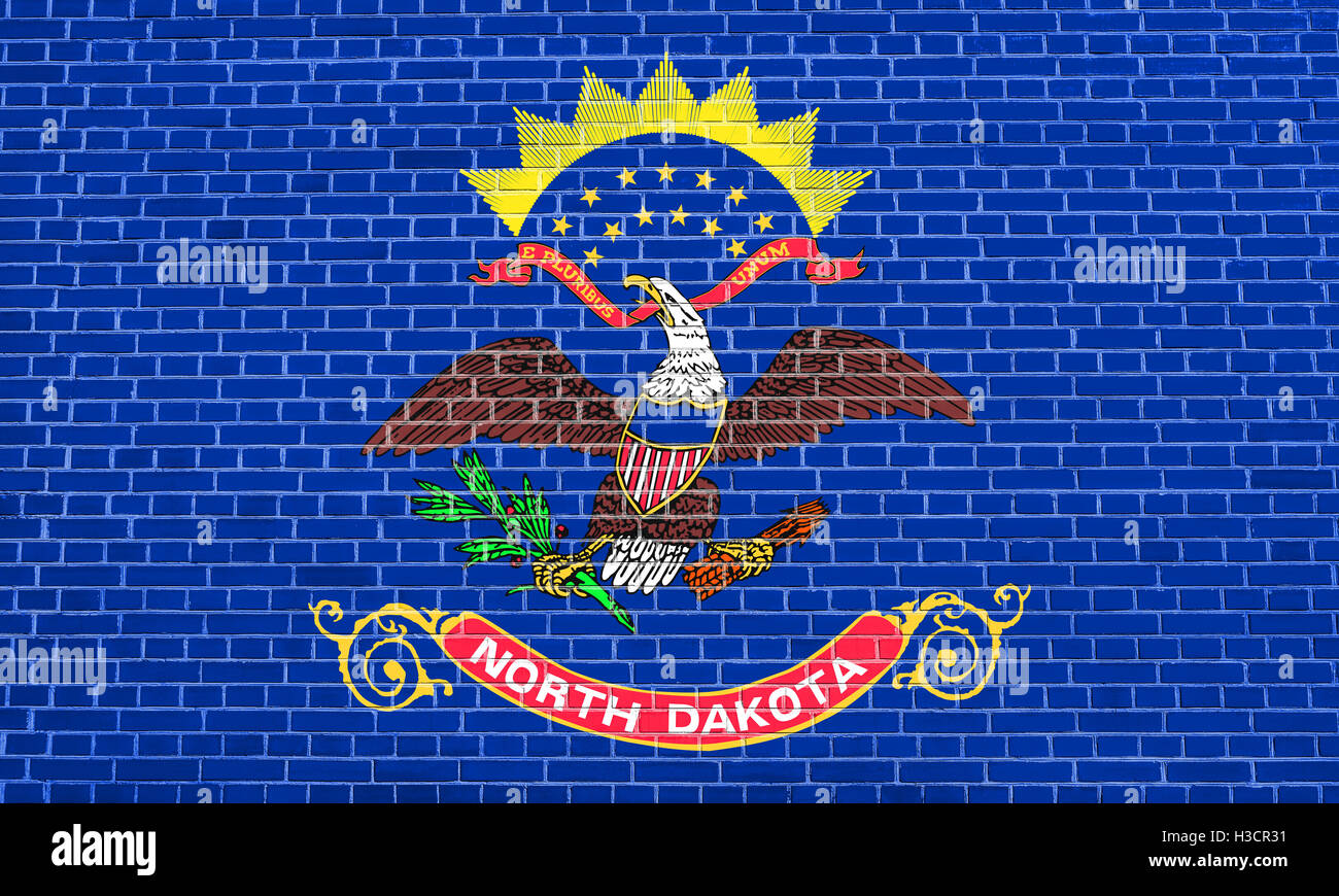 Drapeau officiel du Dakota du Nord, symbole. Élément patriotique américain. USA banner. États-unis d'Amérique. Banque D'Images