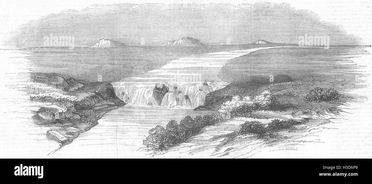 NEW YORK l'American Falls de fourche 1846 Lewis. Le Pictorial Times Banque D'Images