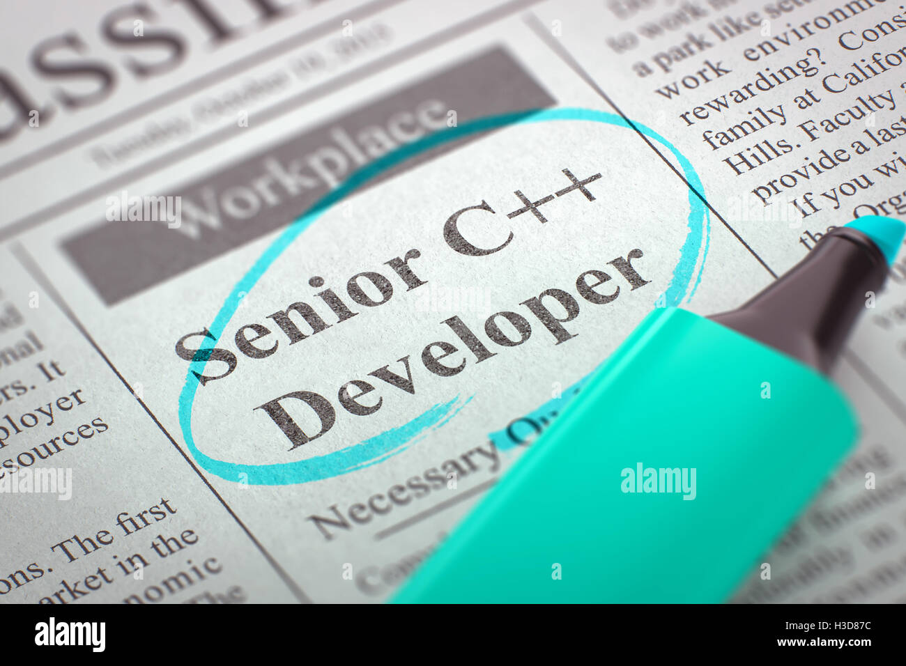 Développeur sénior C maintenant l'embauche. 3D. Banque D'Images Développeur sénior C maintenant l'embauche. 3D. Banque D'Images